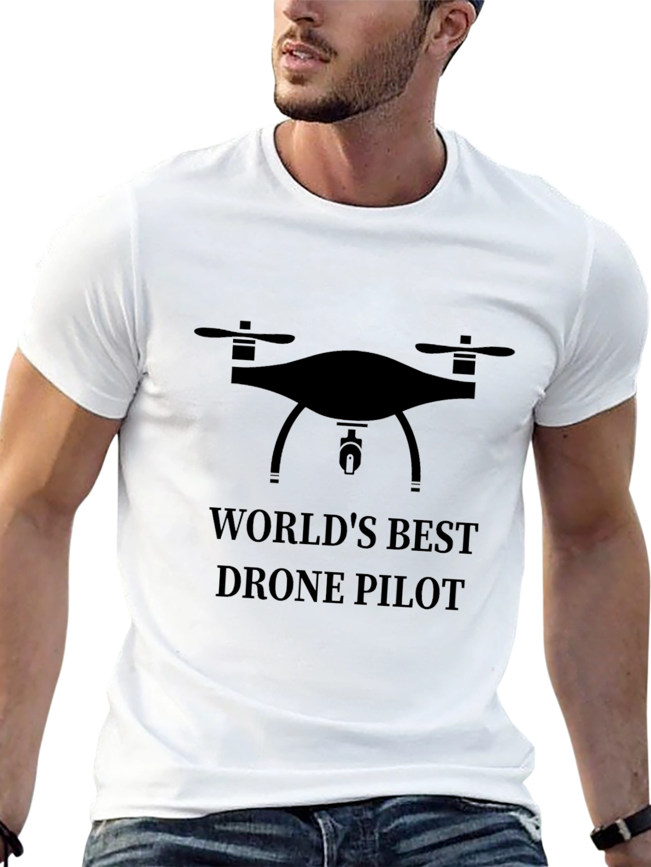 Worlds Best Drone Pilot Black T-Shirt