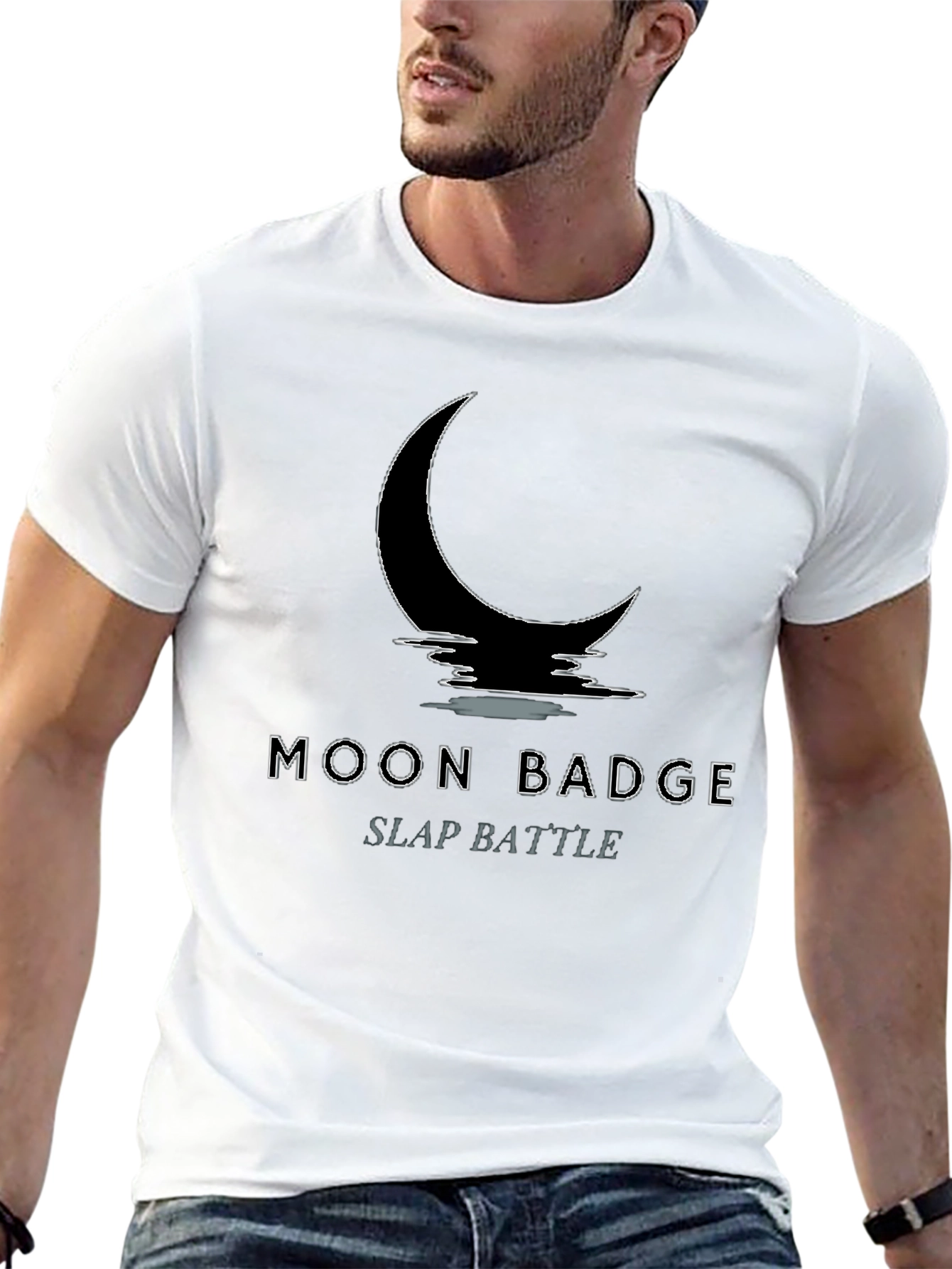 Moon Badge Slap Battle Graphic T-Shirt