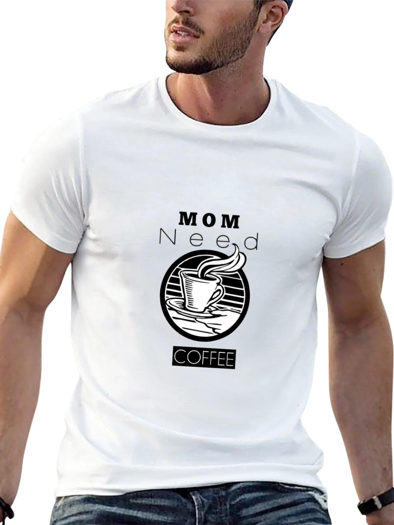 Mom Needs Coffee Black T-Shirt