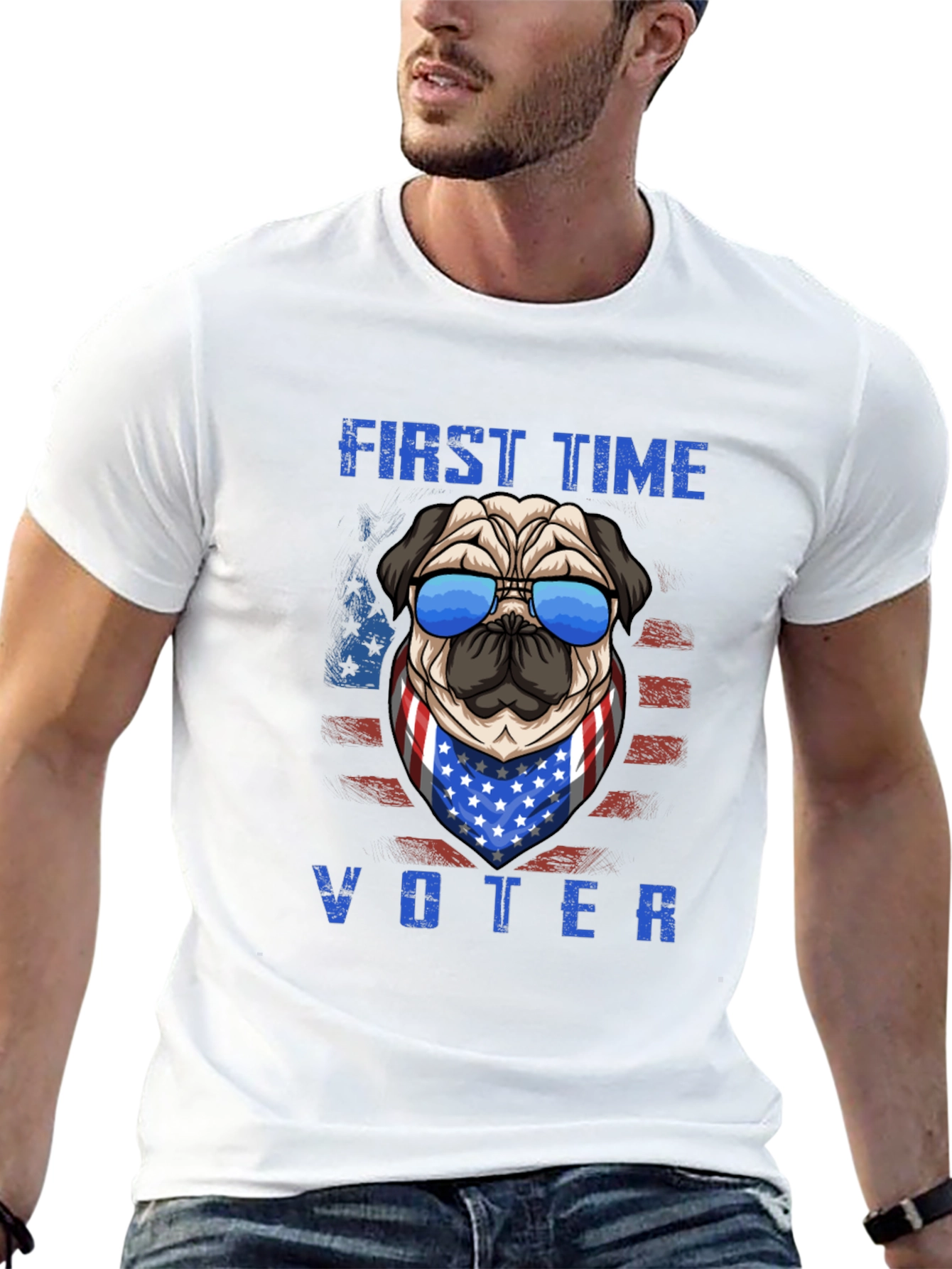 First Time Voter Pug T-Shirt – Patriotic Dog Lover Tee