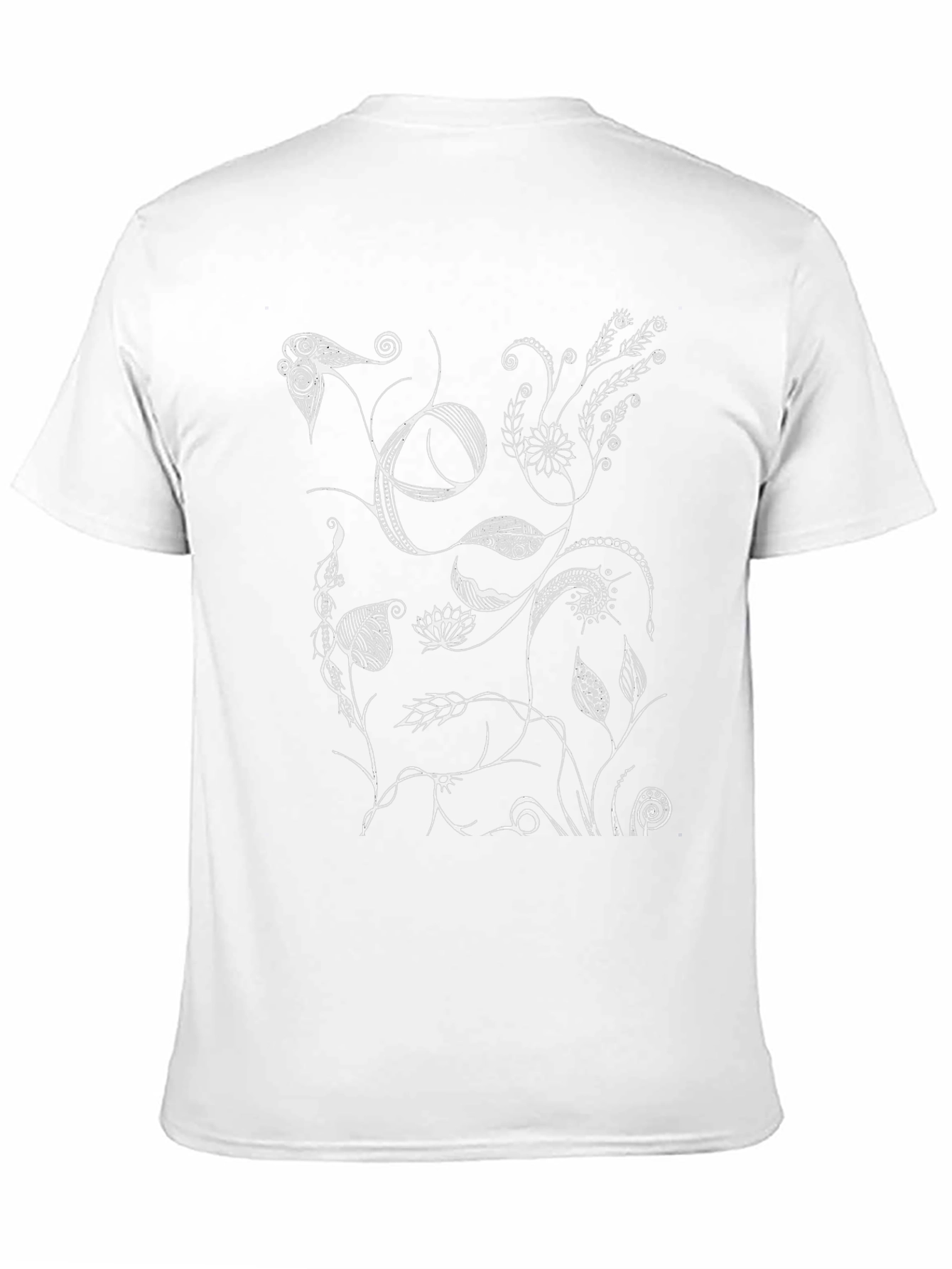 Abstract Floral Art Black T-Shirt