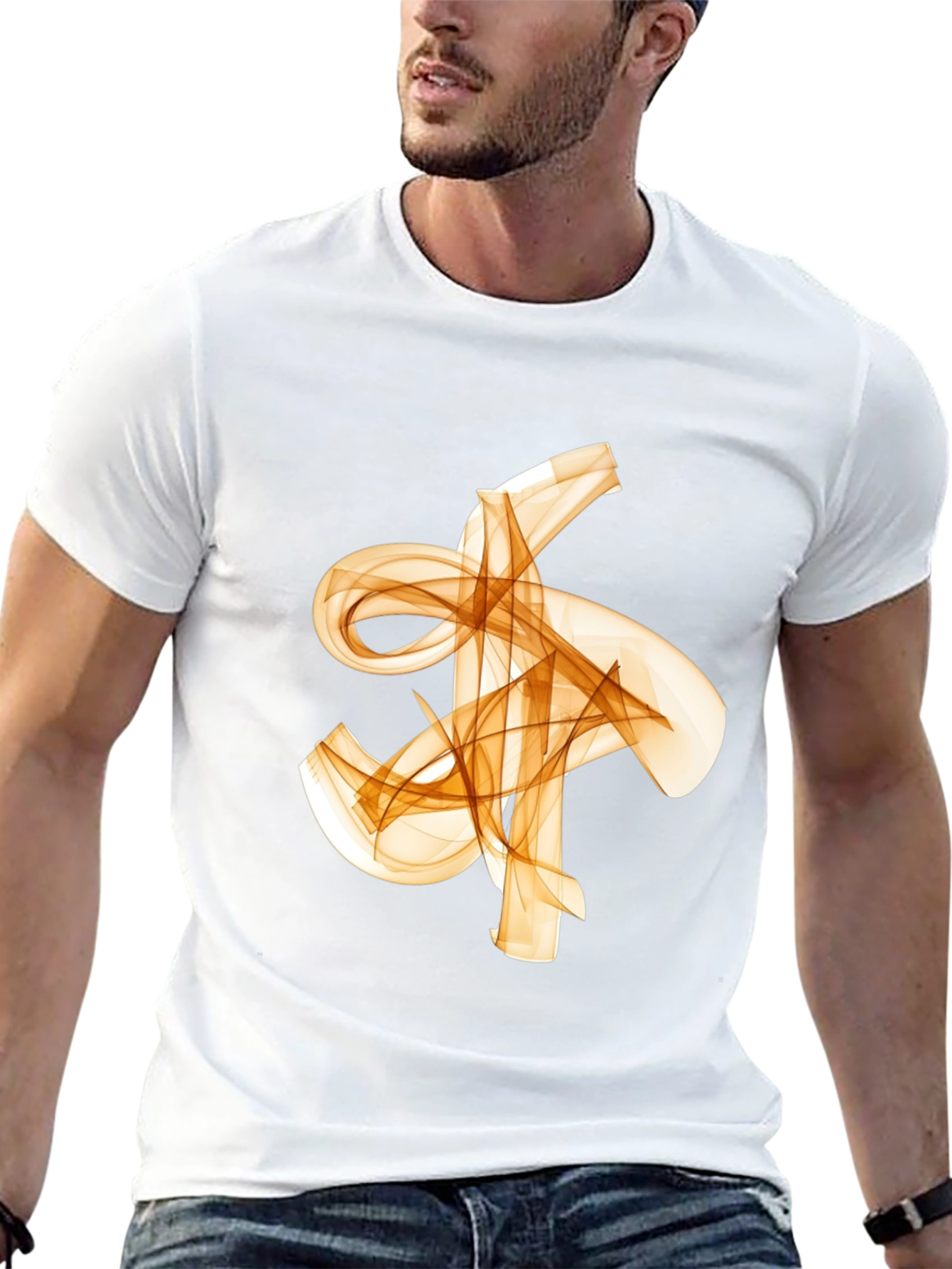 Abstract Flowy Graphic Print Black T-Shirt