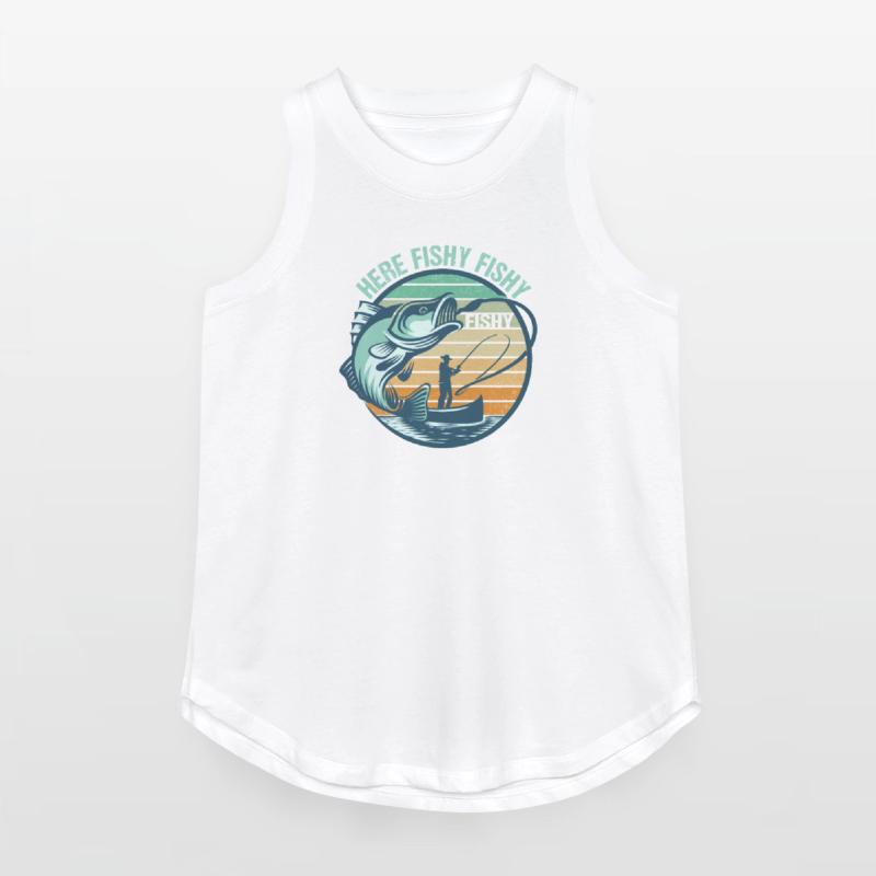 Here Fishy Fisherman Fishing Funny Women Men Kids