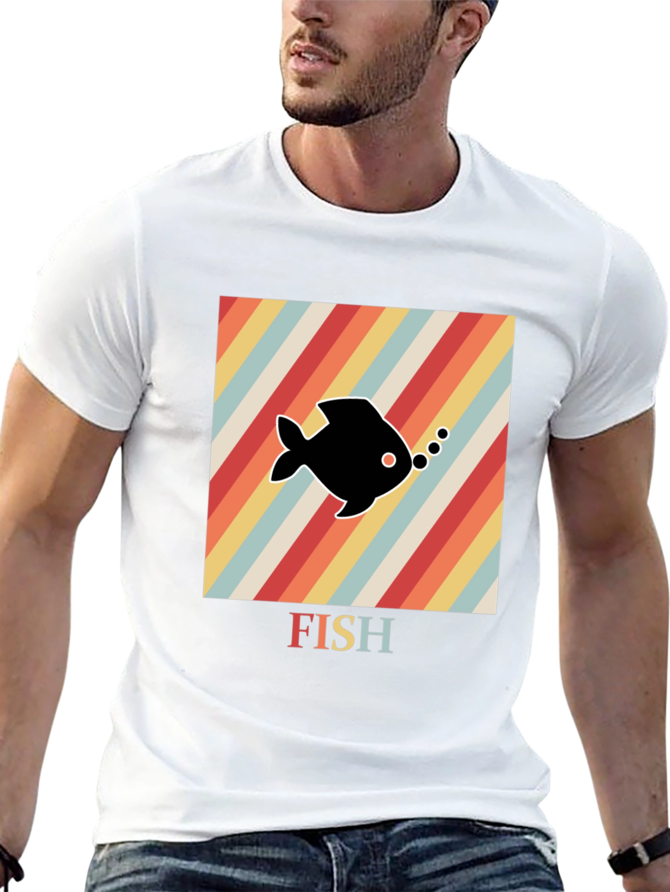 Retro Fish Graphic T-Shirt - Unique Design