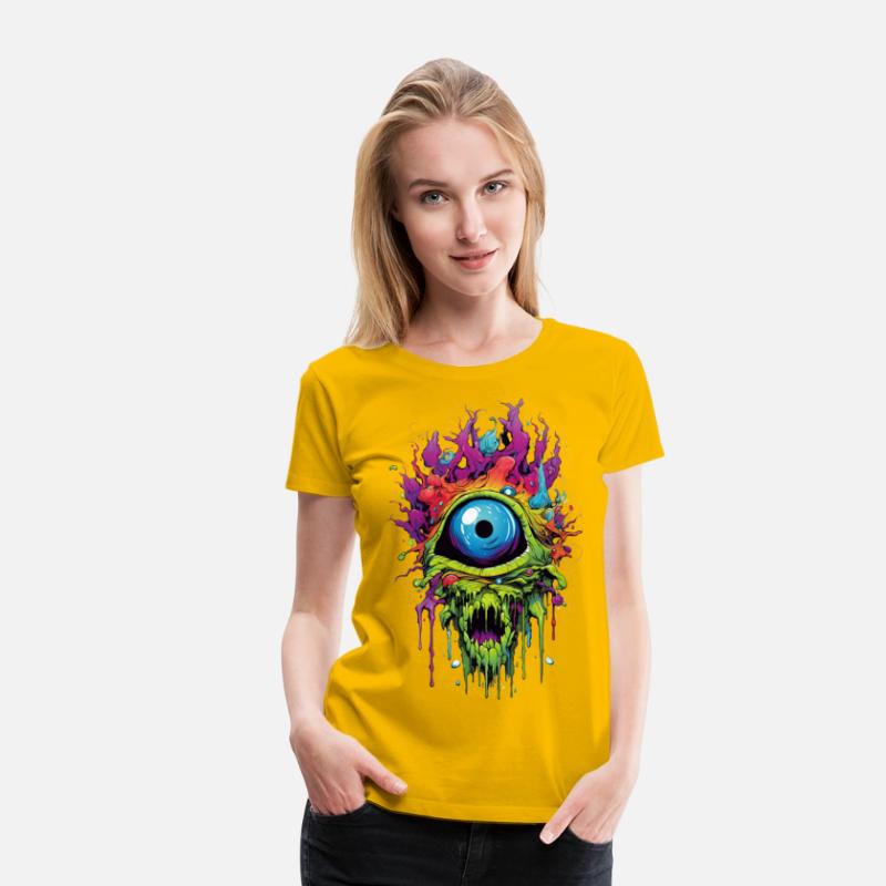 Horror eye, scary zombie