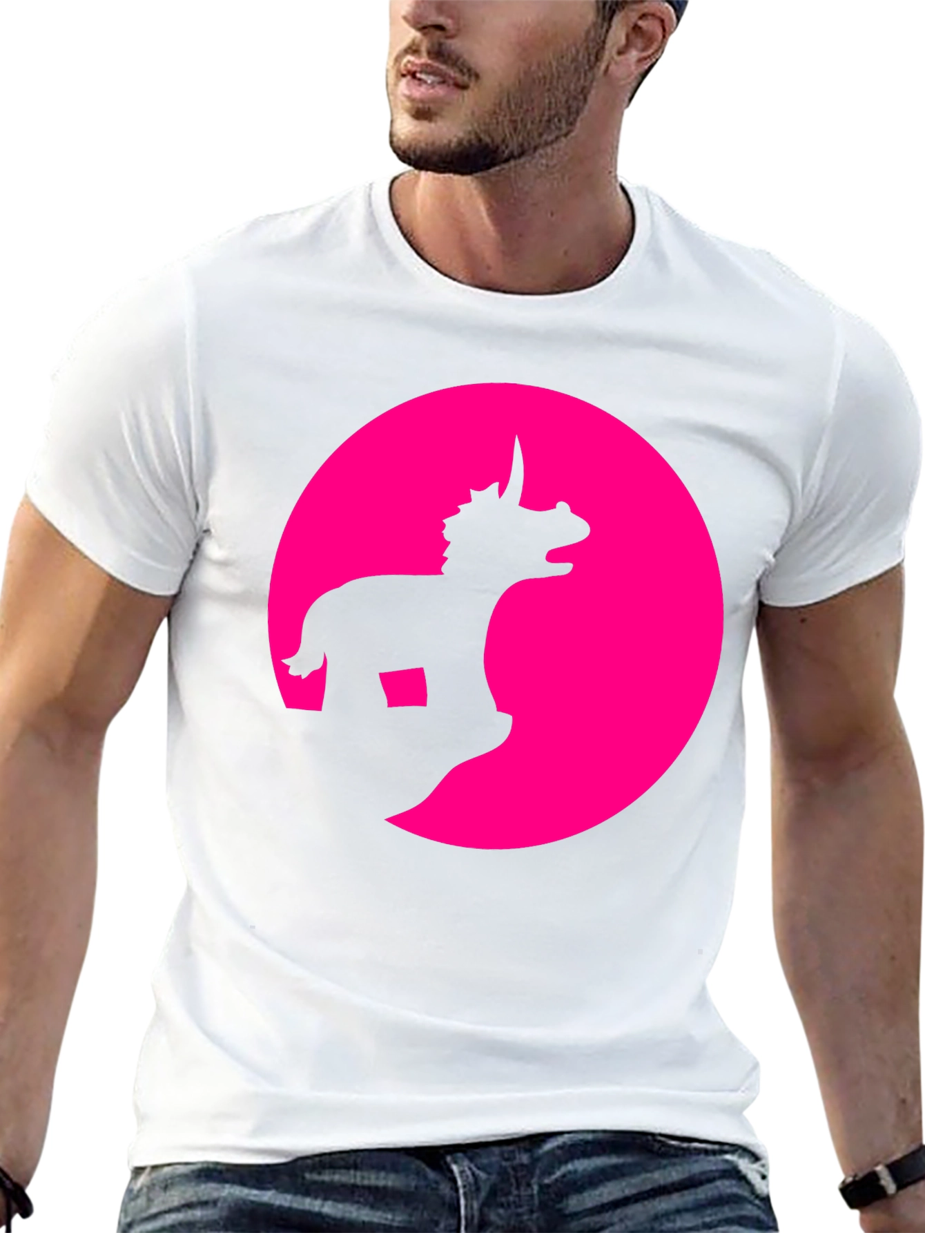 Unicorn Silhouette Graphic T-Shirt - Black
