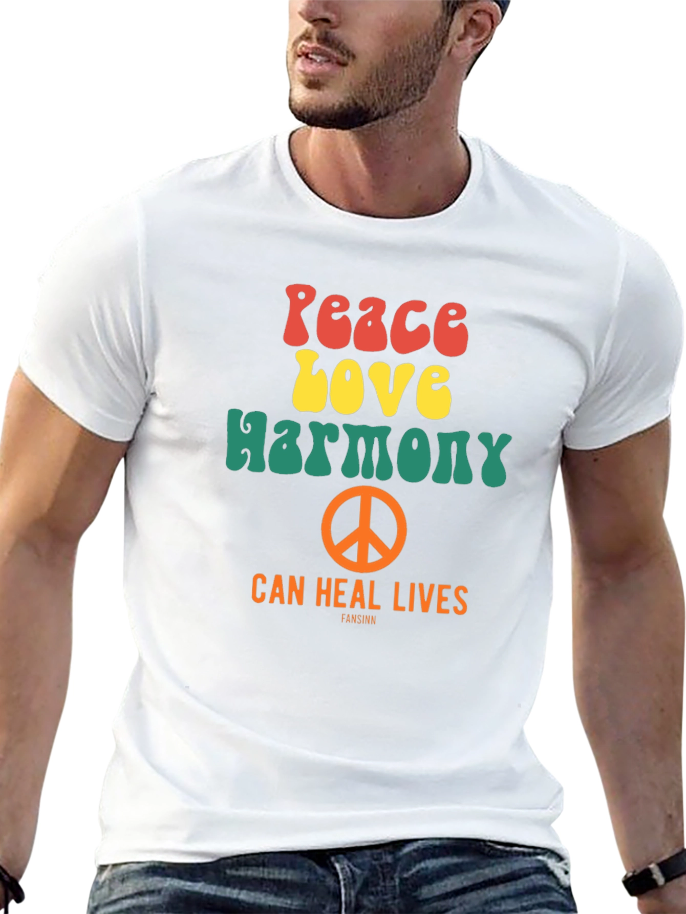 Peace Love Harmony Graphic T-Shirt - Retro Style Tee