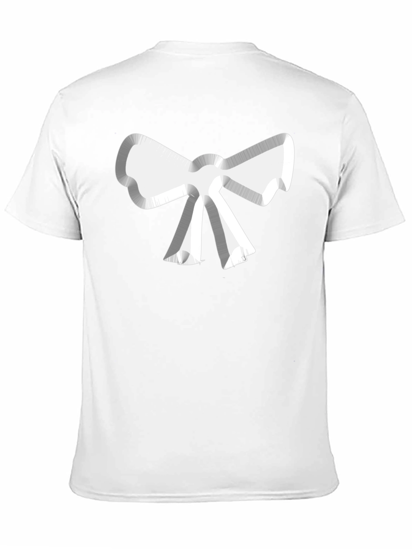 White Bow Tie Graphic Black T-Shirt