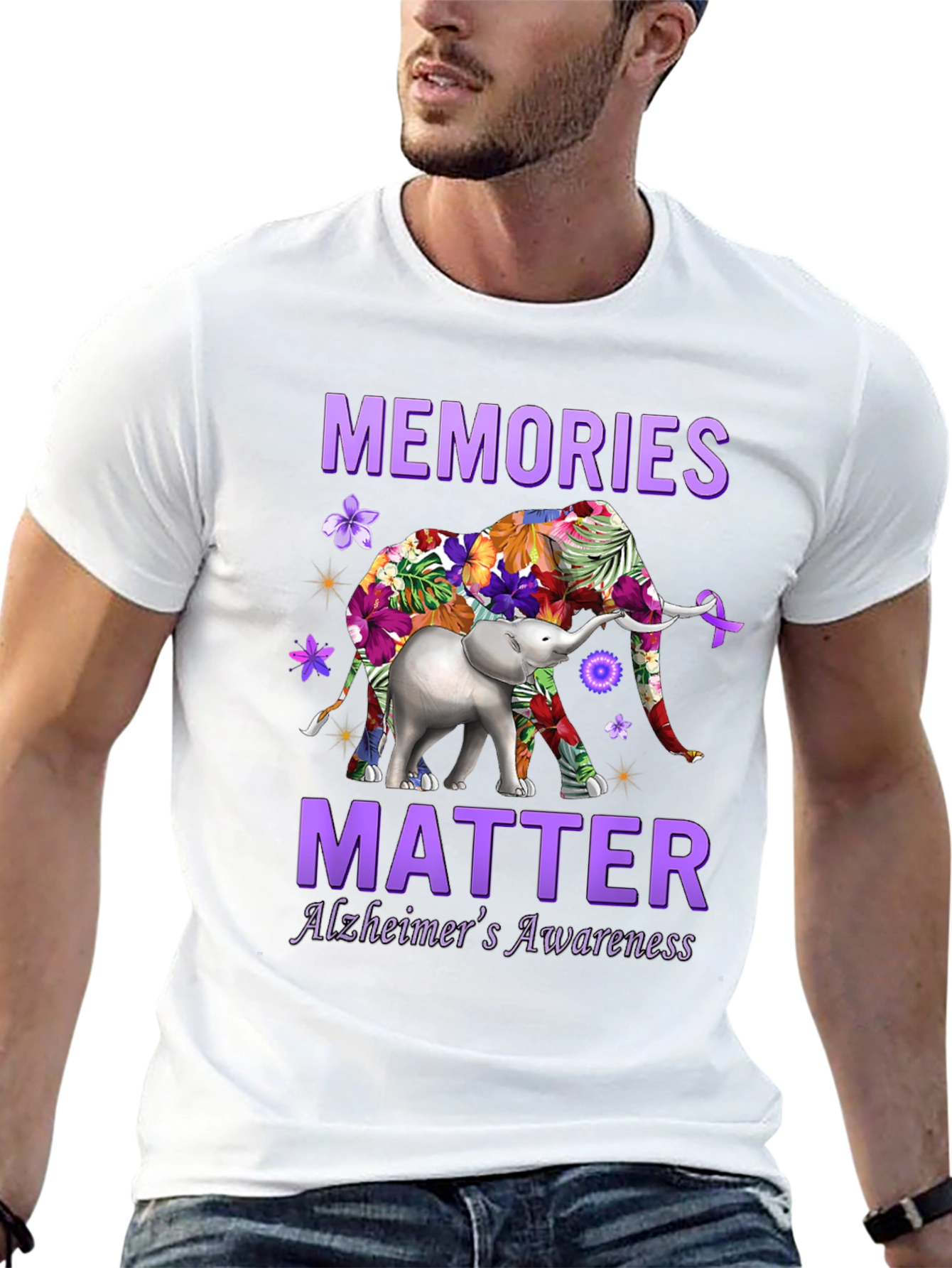 Alzheimers Awareness Elephant T-Shirt