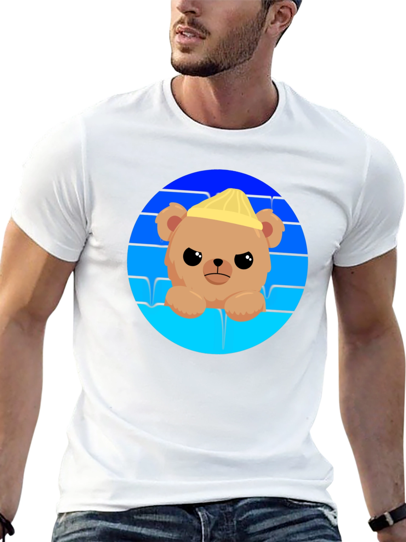 Cute Bear with Hat Graphic T-Shirt