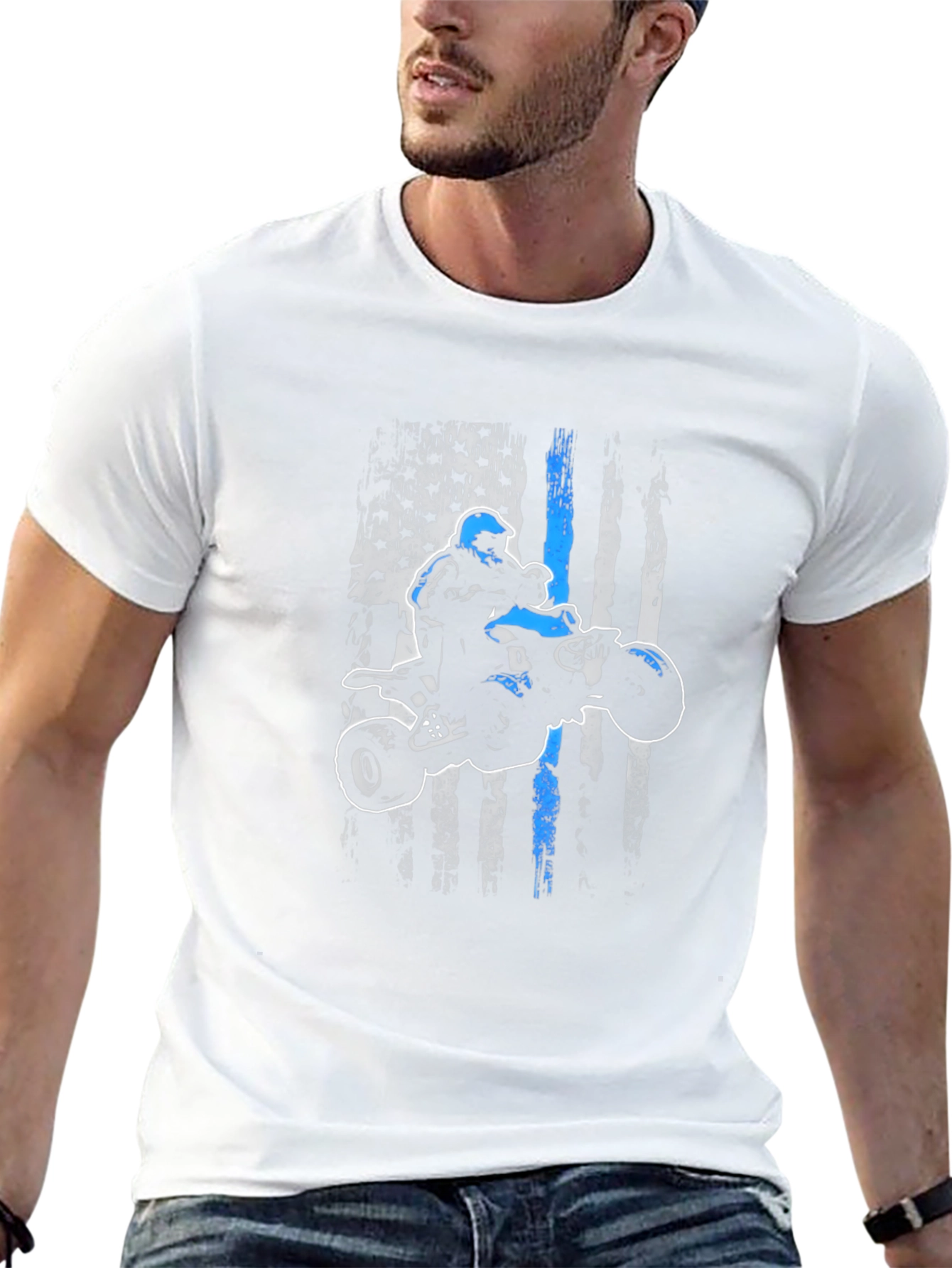 ATV Rider American Flag Graphic Tee