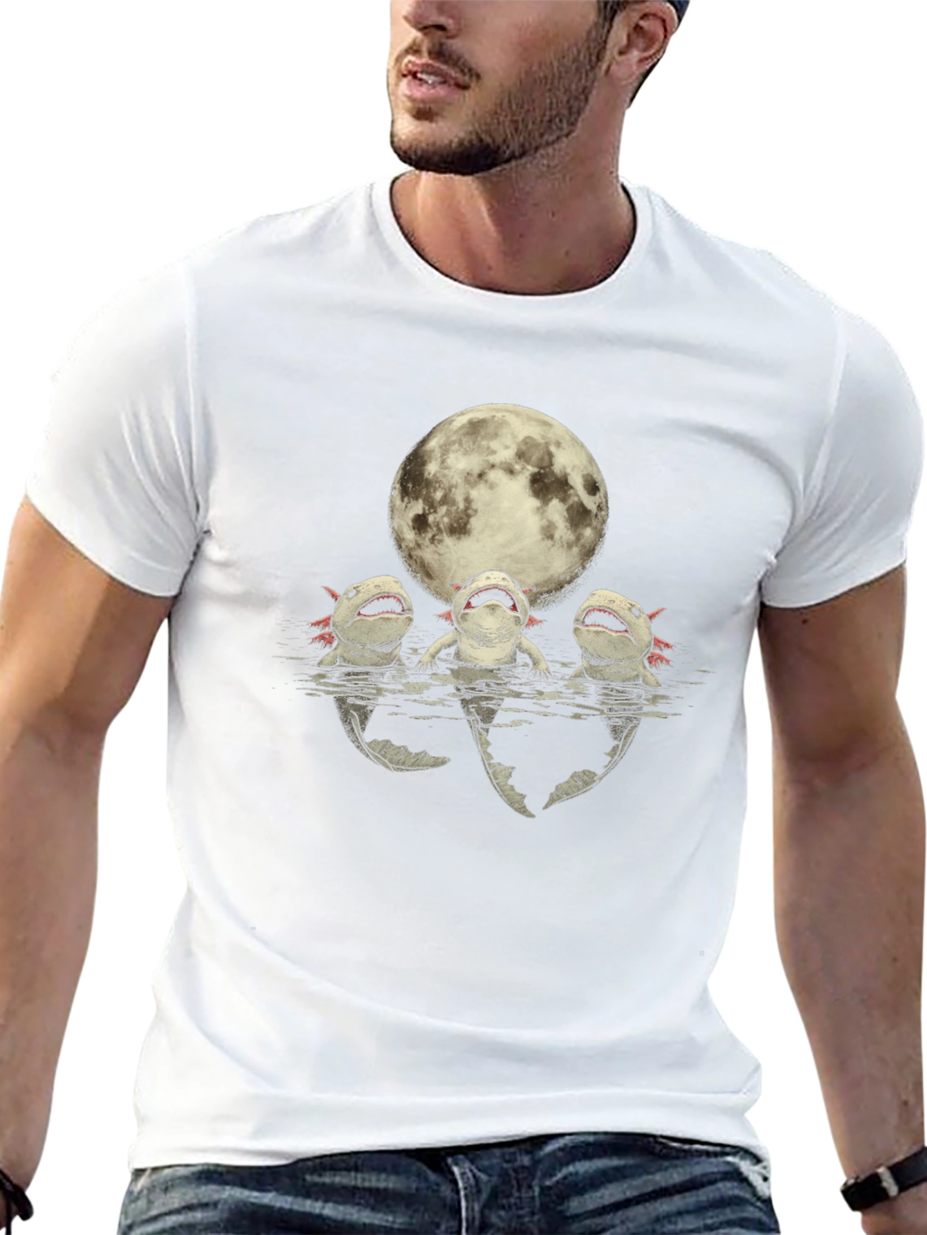Axolotl Moon Black T-Shirt