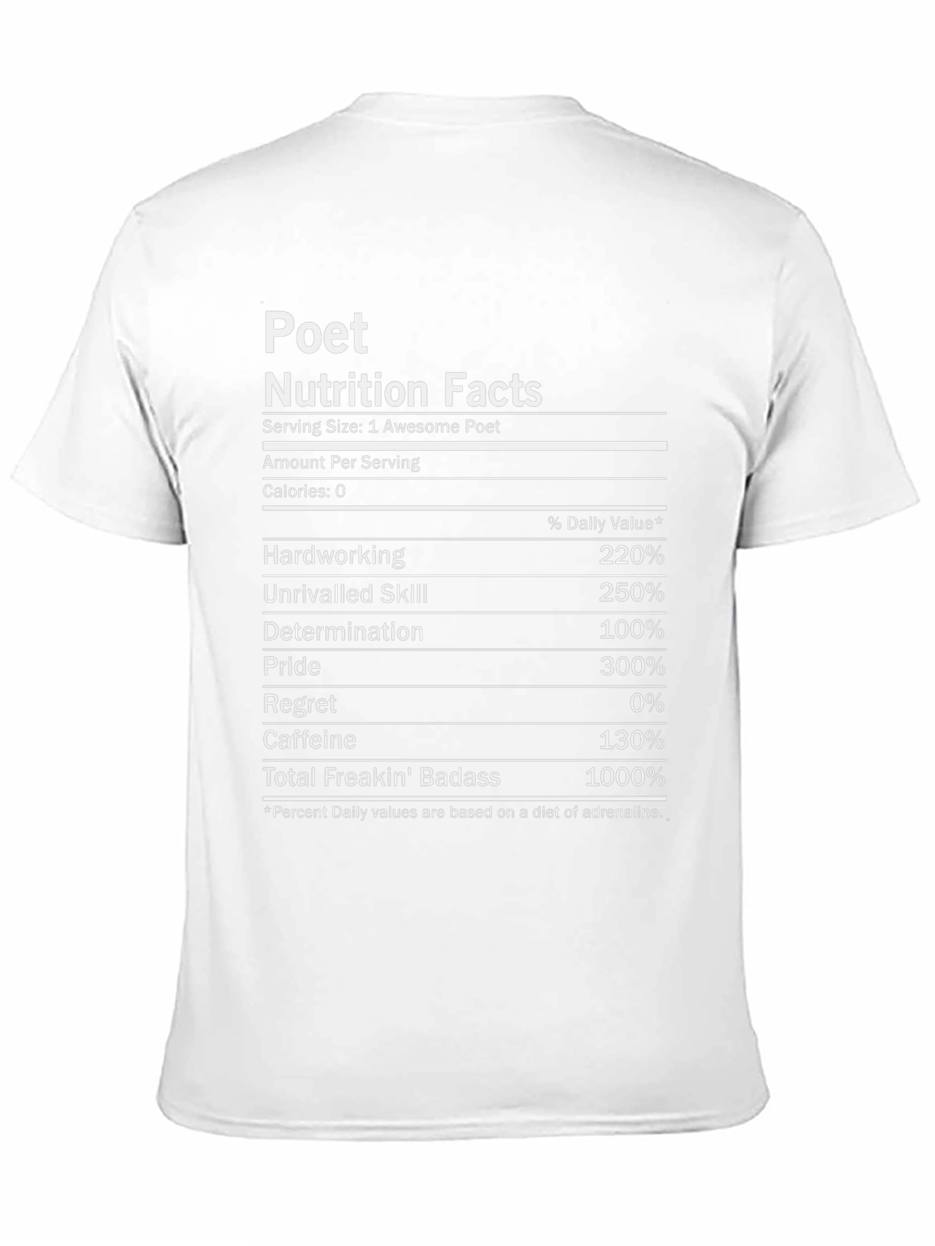 Poet Nutrition Facts Graphic T-Shirt