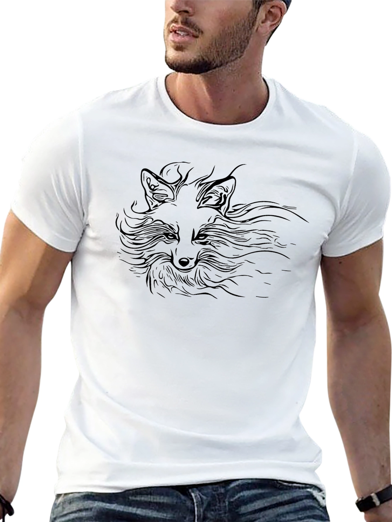 Fox Graphic Black T-Shirt - Stylish Unisex Tee