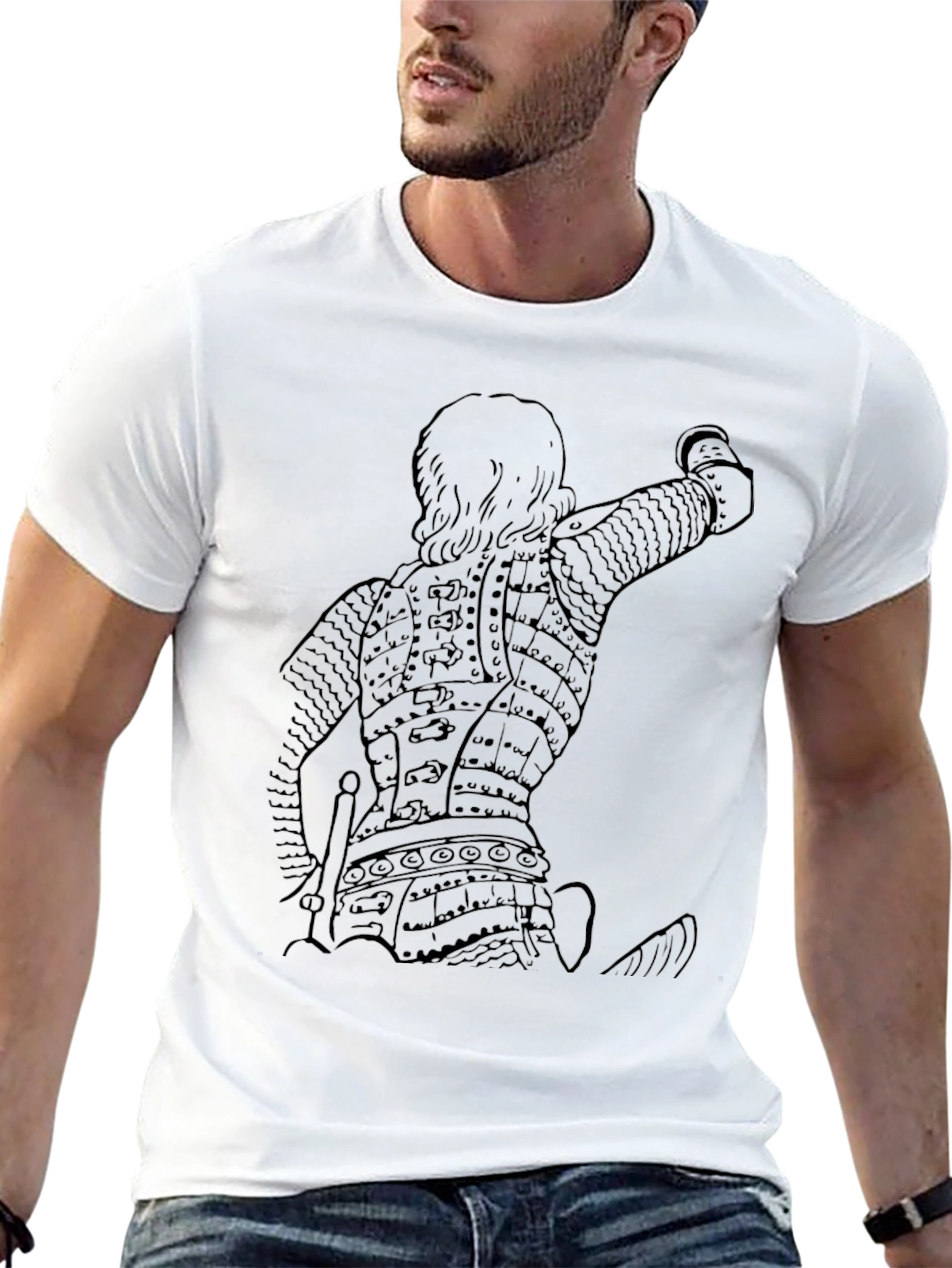 Warrior Armor Graphic T-Shirt - Black