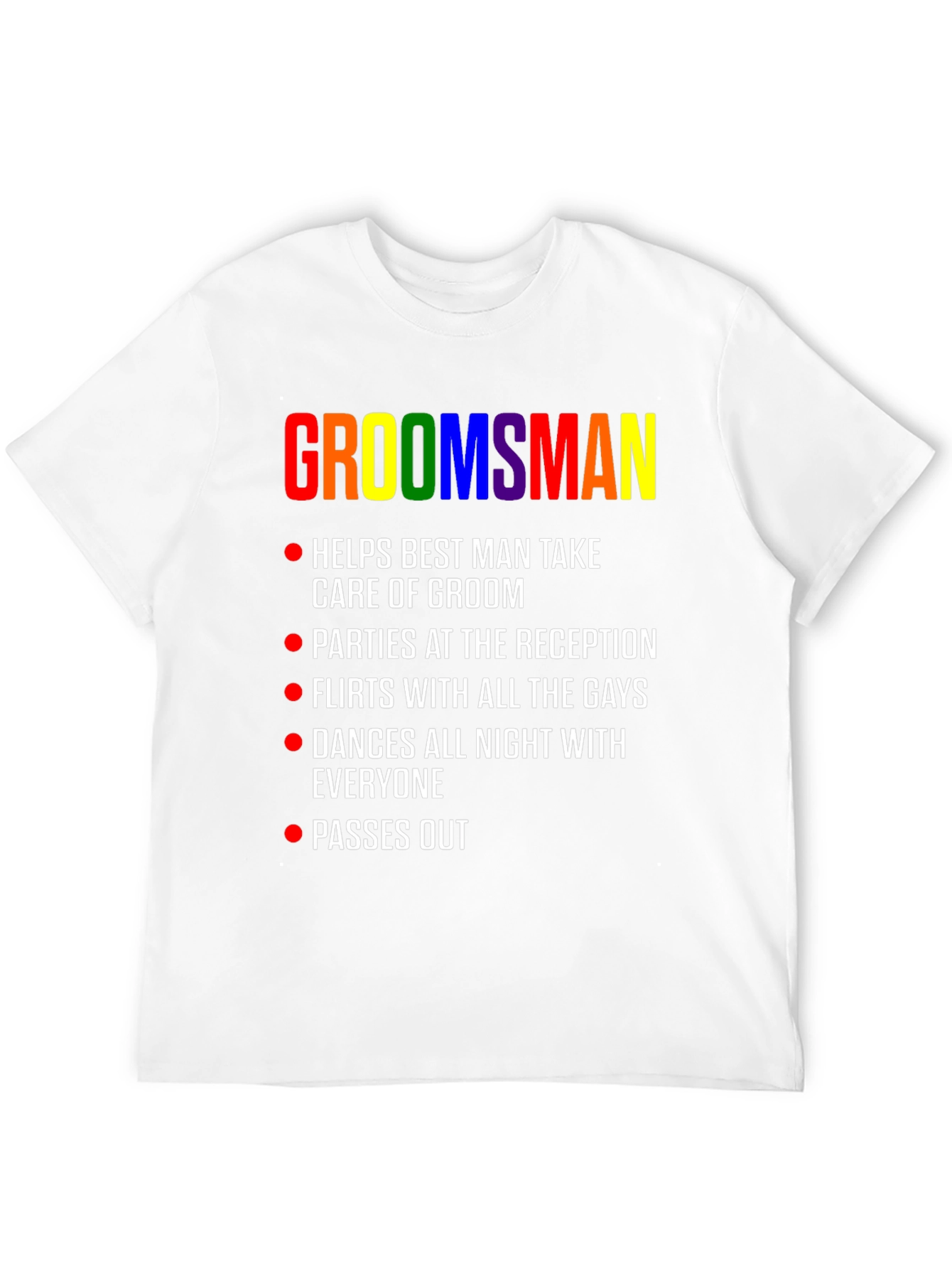 Groomsman Rainbow Pride Wedding Party T-Shirt