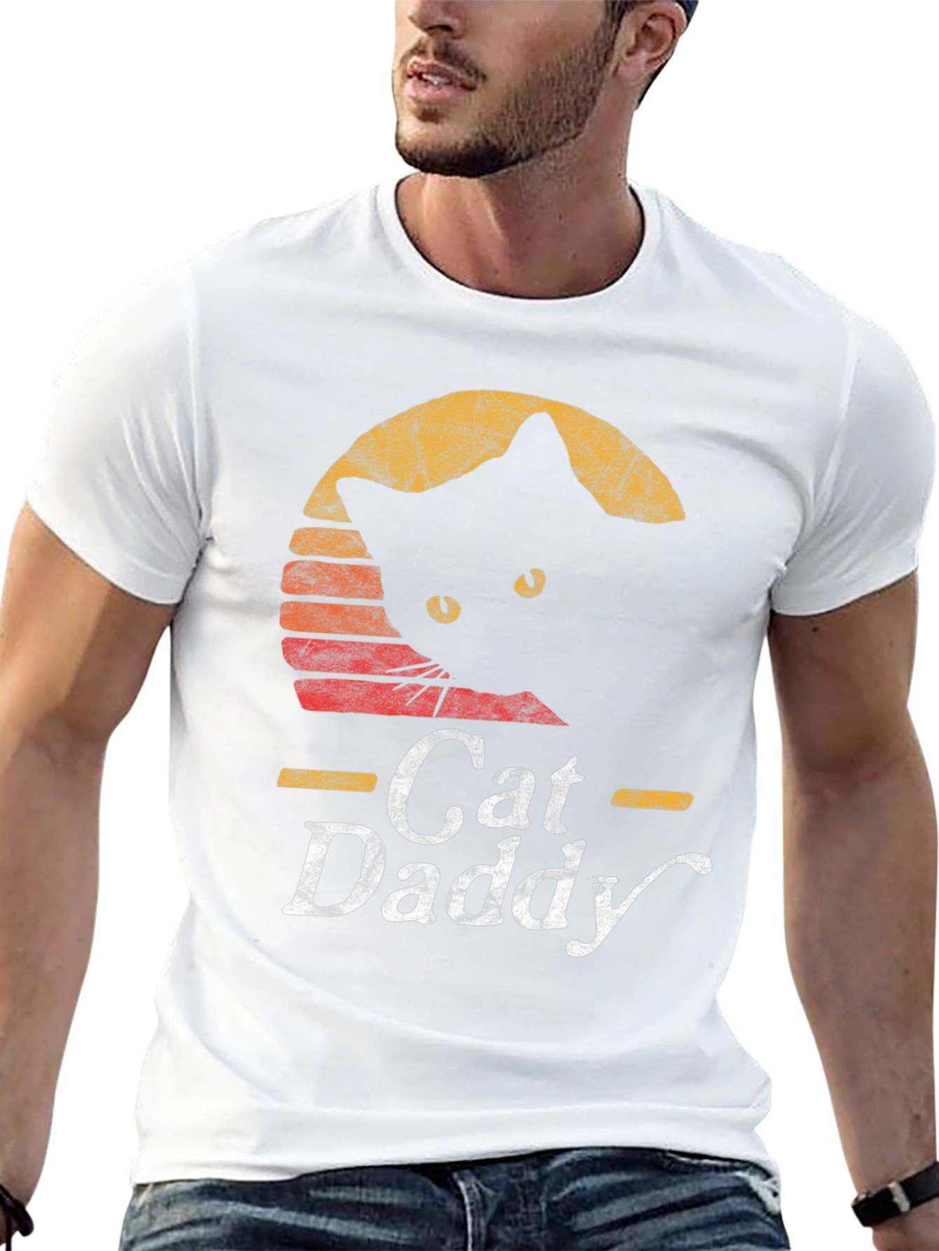 Cat Daddy Graphic Tee - Retro Style