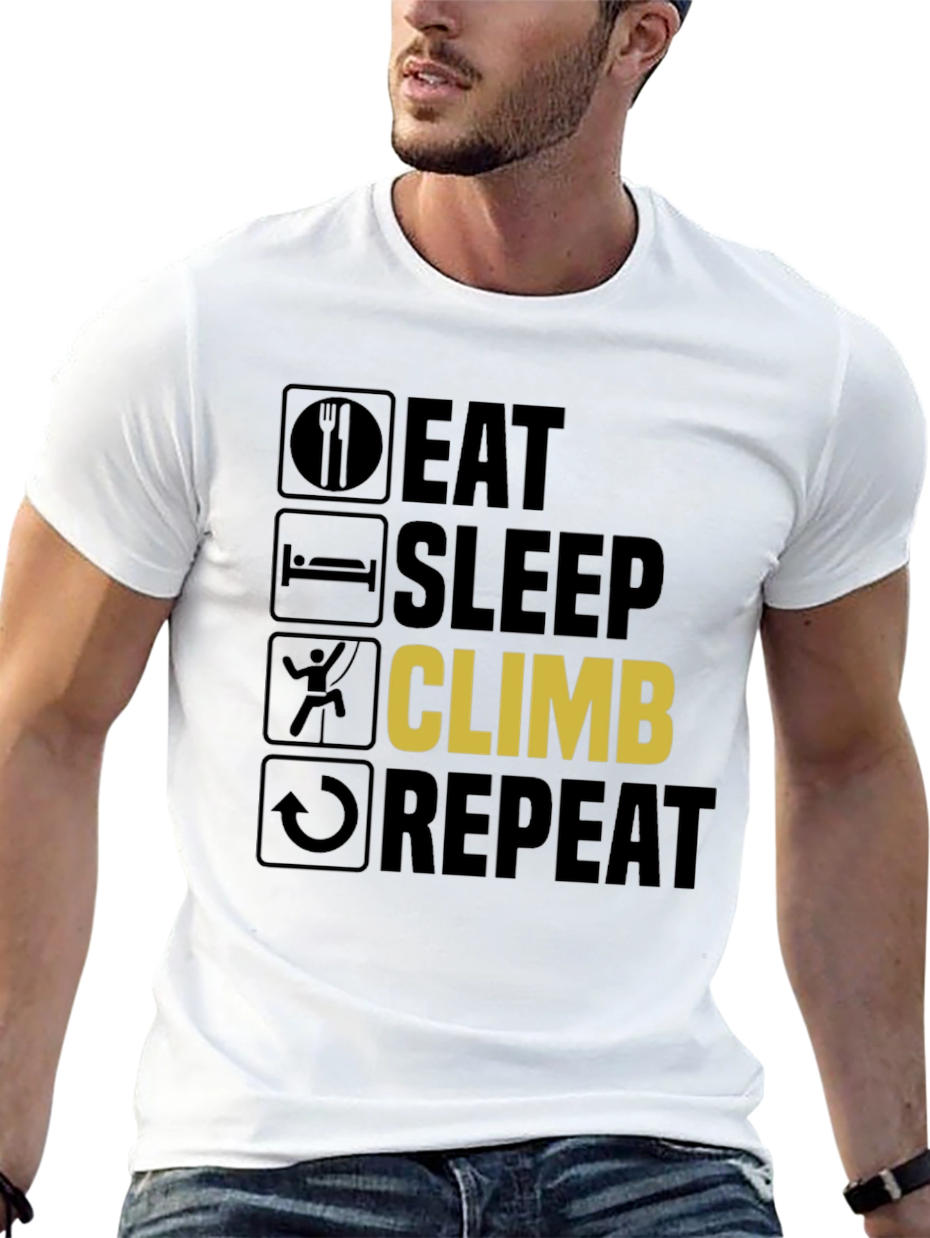 Eat Sleep Climb Repeat T-Shirt - Climbing Enthusiast