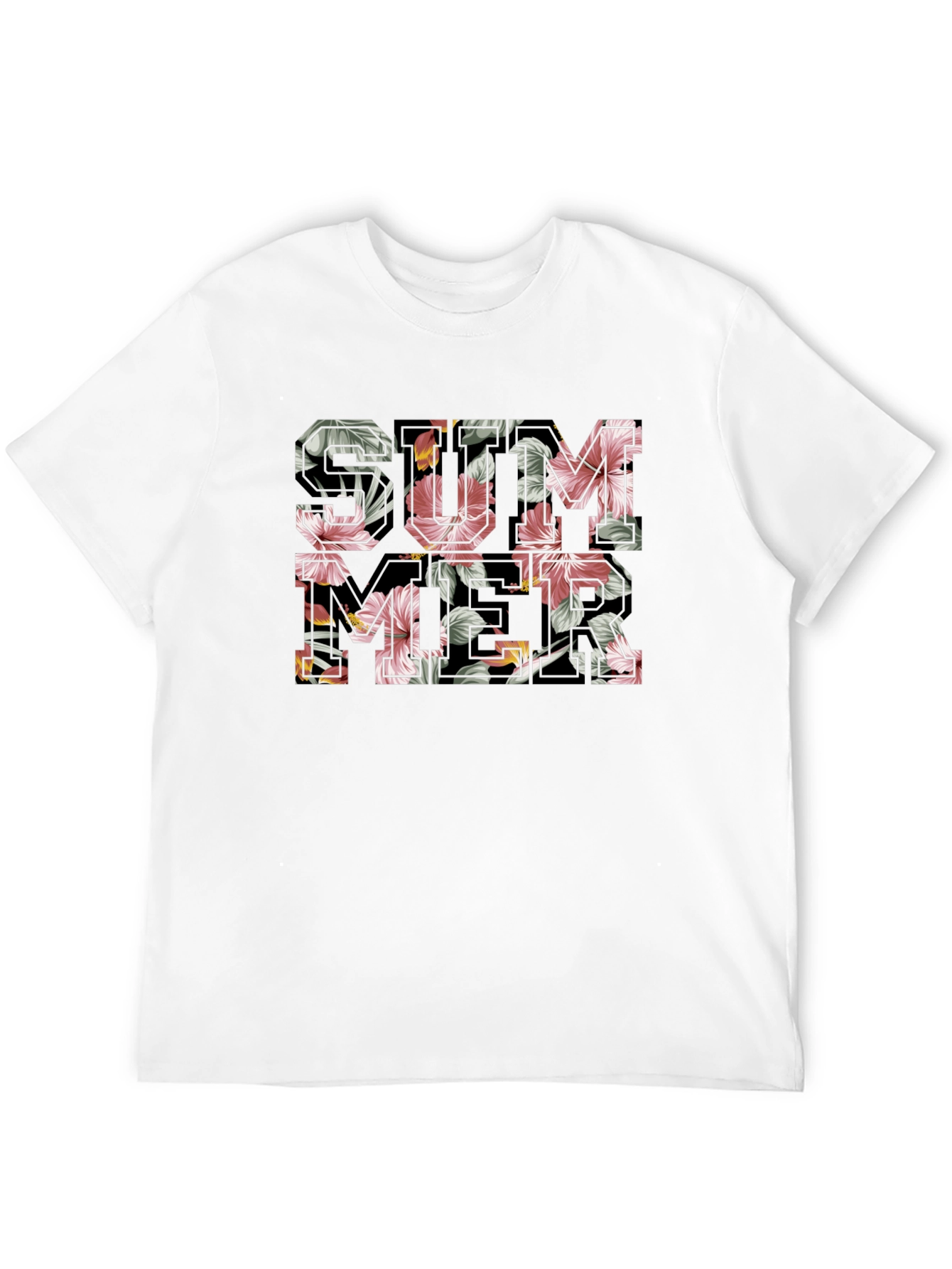Floral Summer Graphic T-Shirt - Casual Cotton Tee