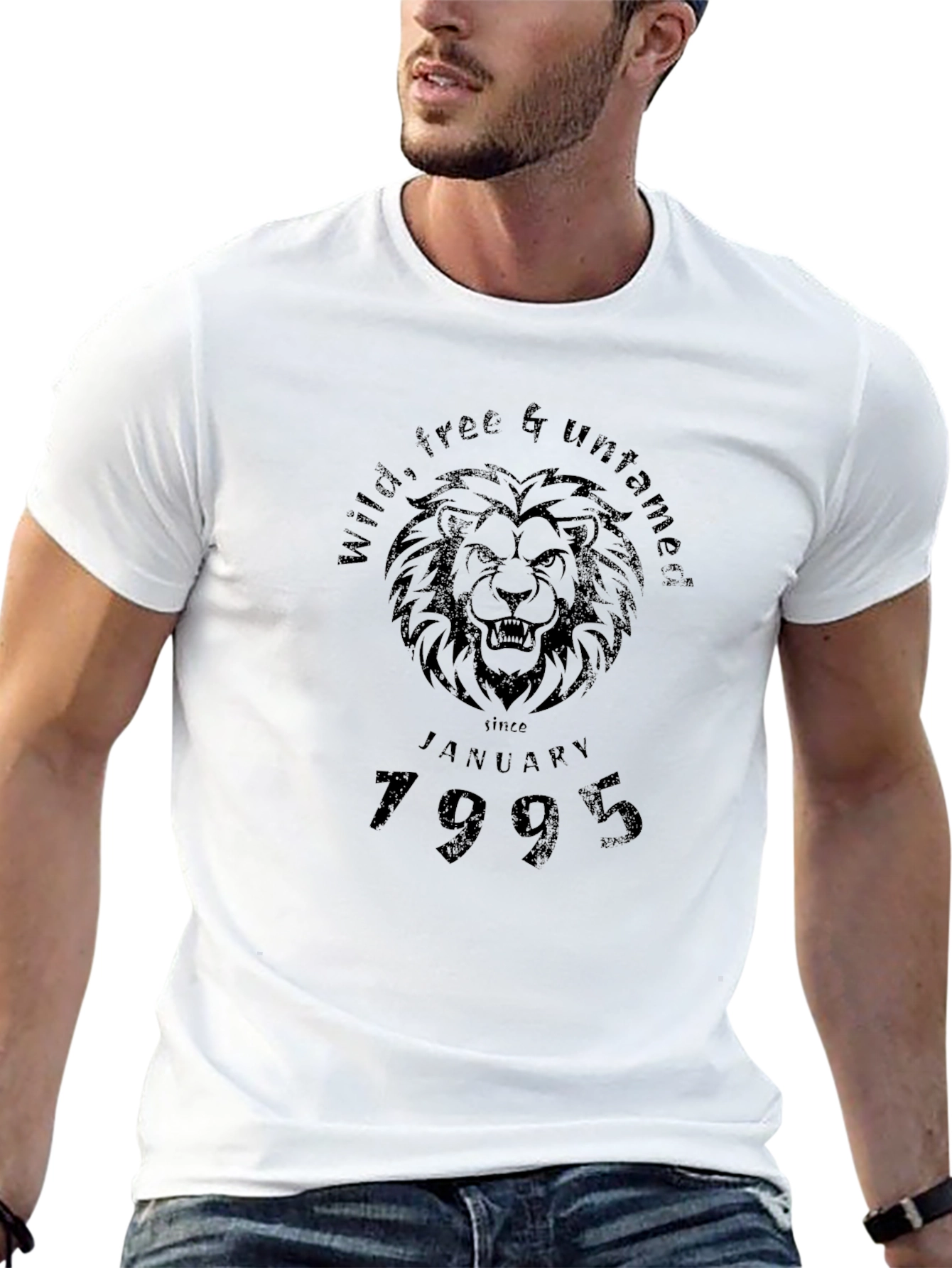 Wild Free & Untamed Lion Black Graphic Tee
