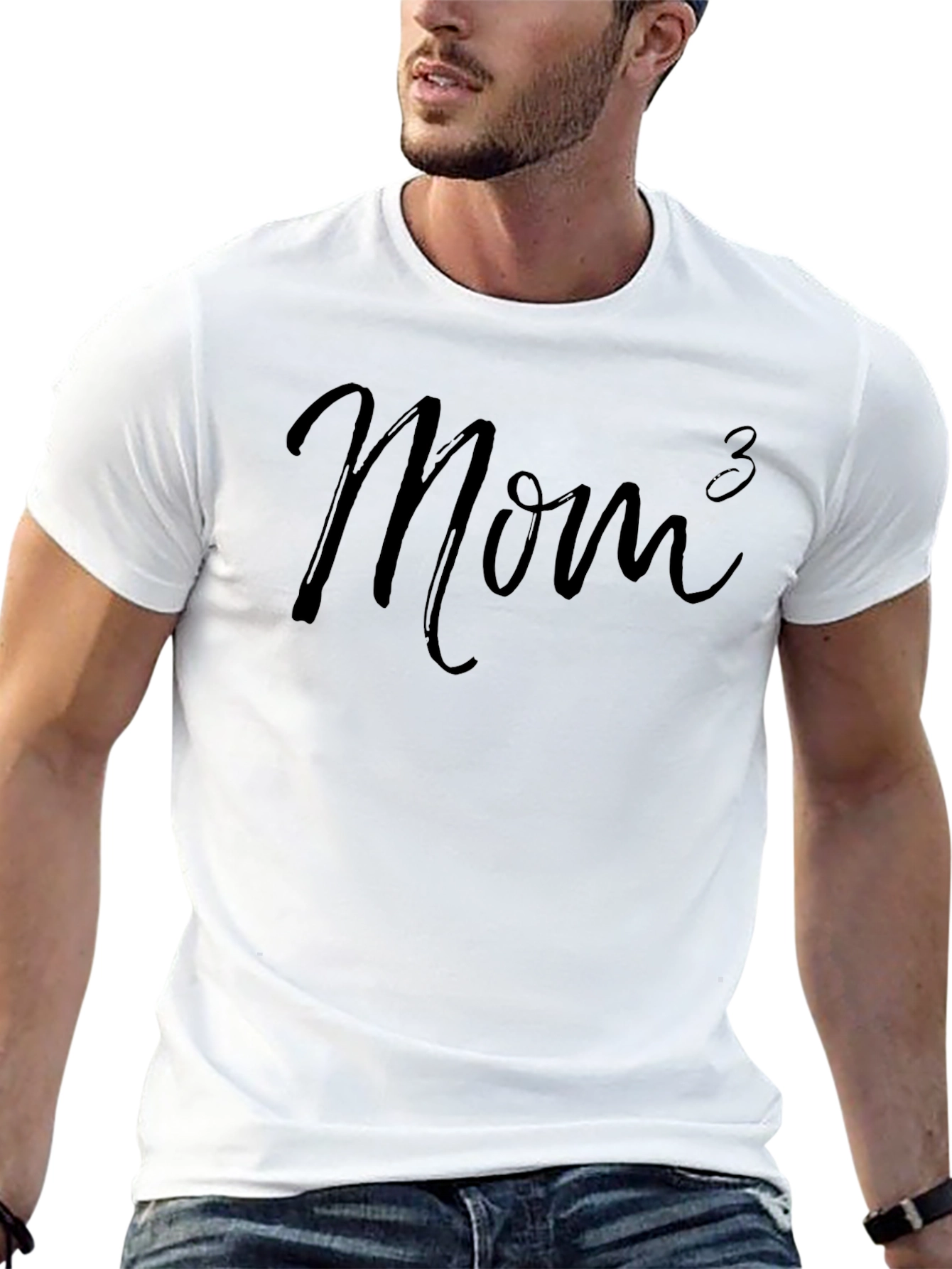 Mom of 3 T-Shirt - Black Crew Neck Tee