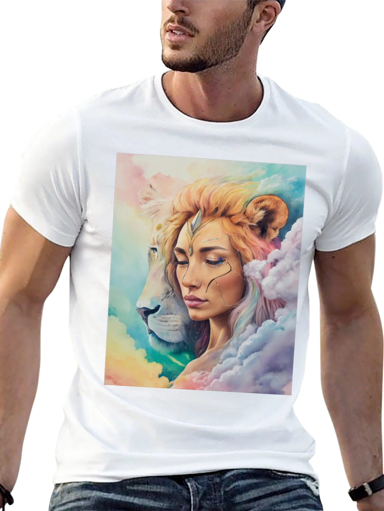 Lion Queen Graphic Tee - Stylish Black T-Shirt