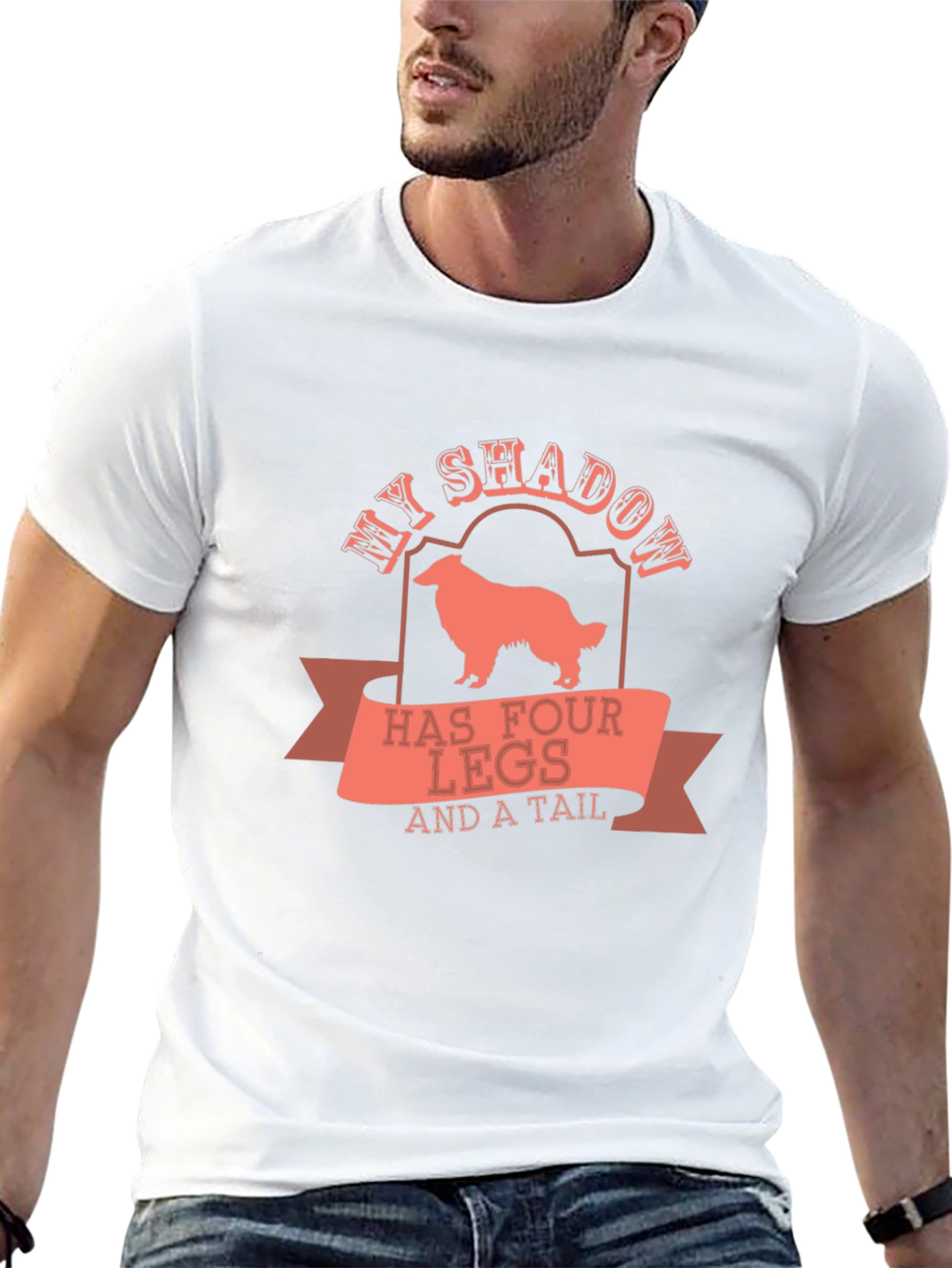 My Shadow Has Four Legs T-Shirt – Collie Dog Lover Tee