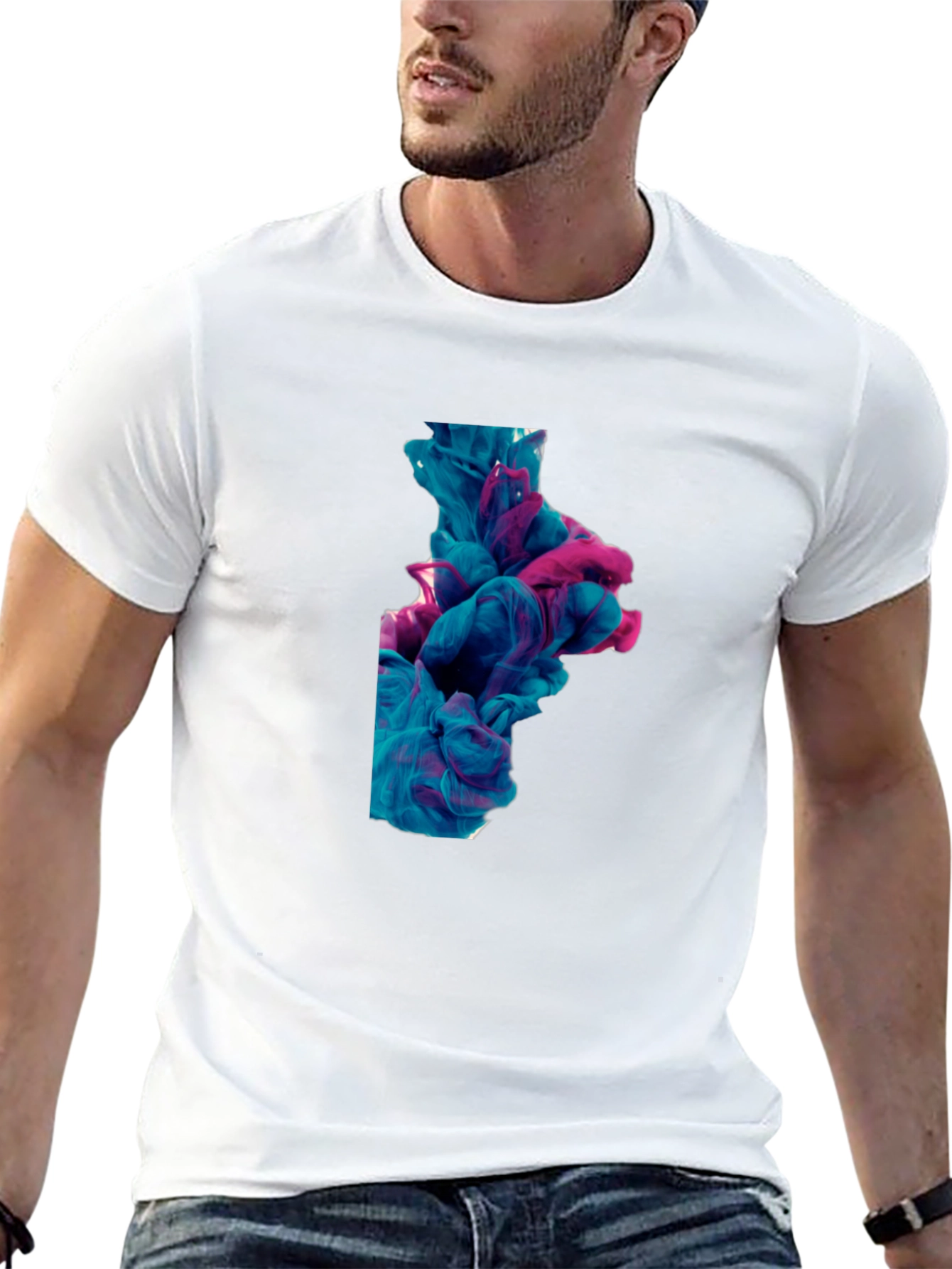 Abstract Ink Swirl Tee - Black Graphic T-Shirt