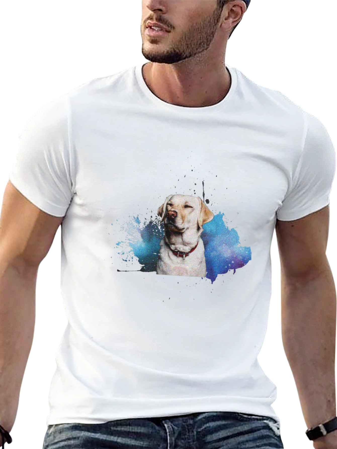 Galaxy Labrador T-Shirt – Artistic Dog Lover Graphic Tee