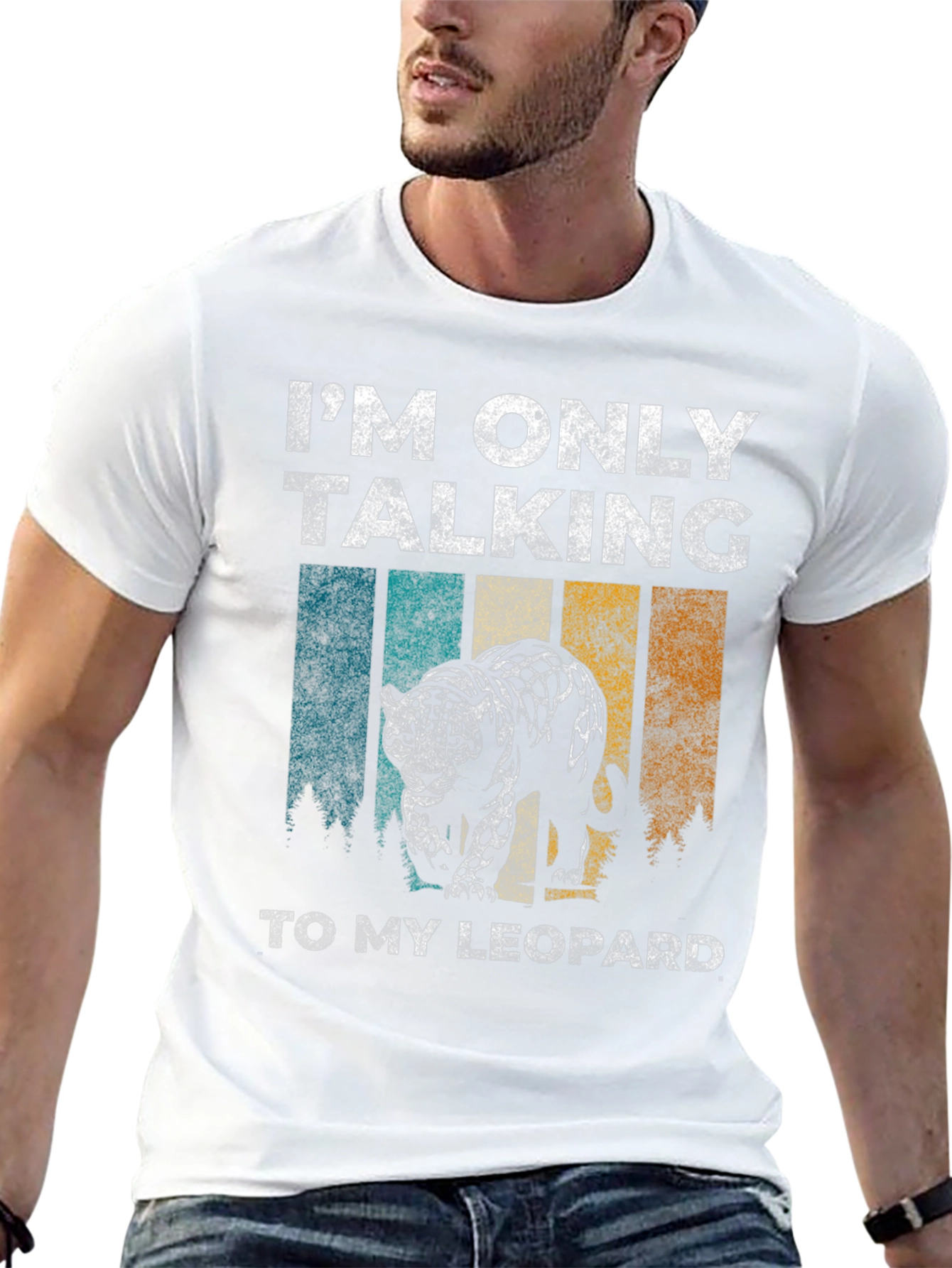 Leopard Graphic T-Shirt - Only Talking to My Leopard
