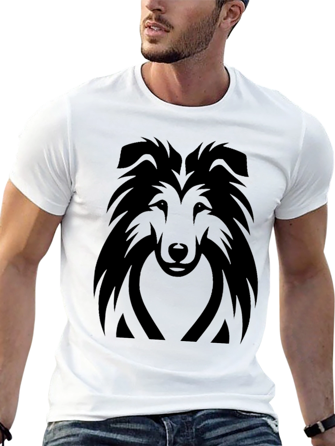 Dog Head Silhouette T-Shirt – Stylish Dog Lover Graphic Tee