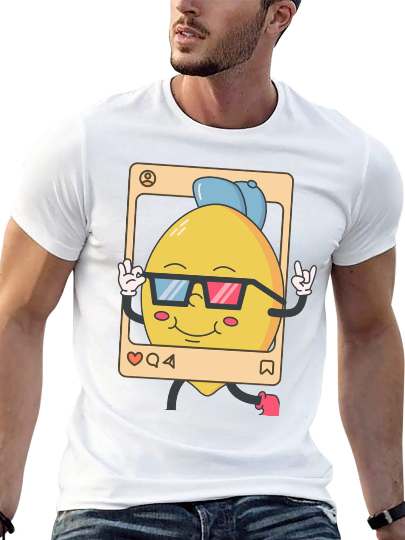 Cool Lemon Cartoon Graphic T-Shirt