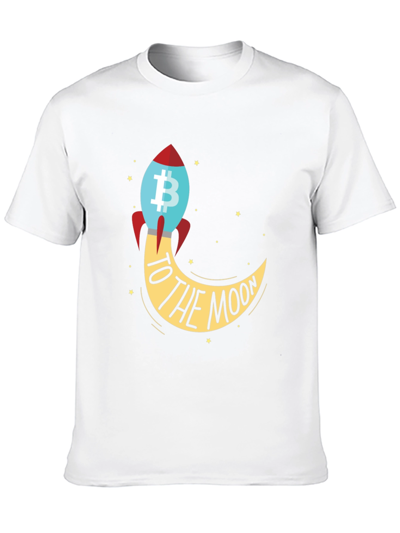 Bitcoin Rocket To The Moon Graphic T-Shirt