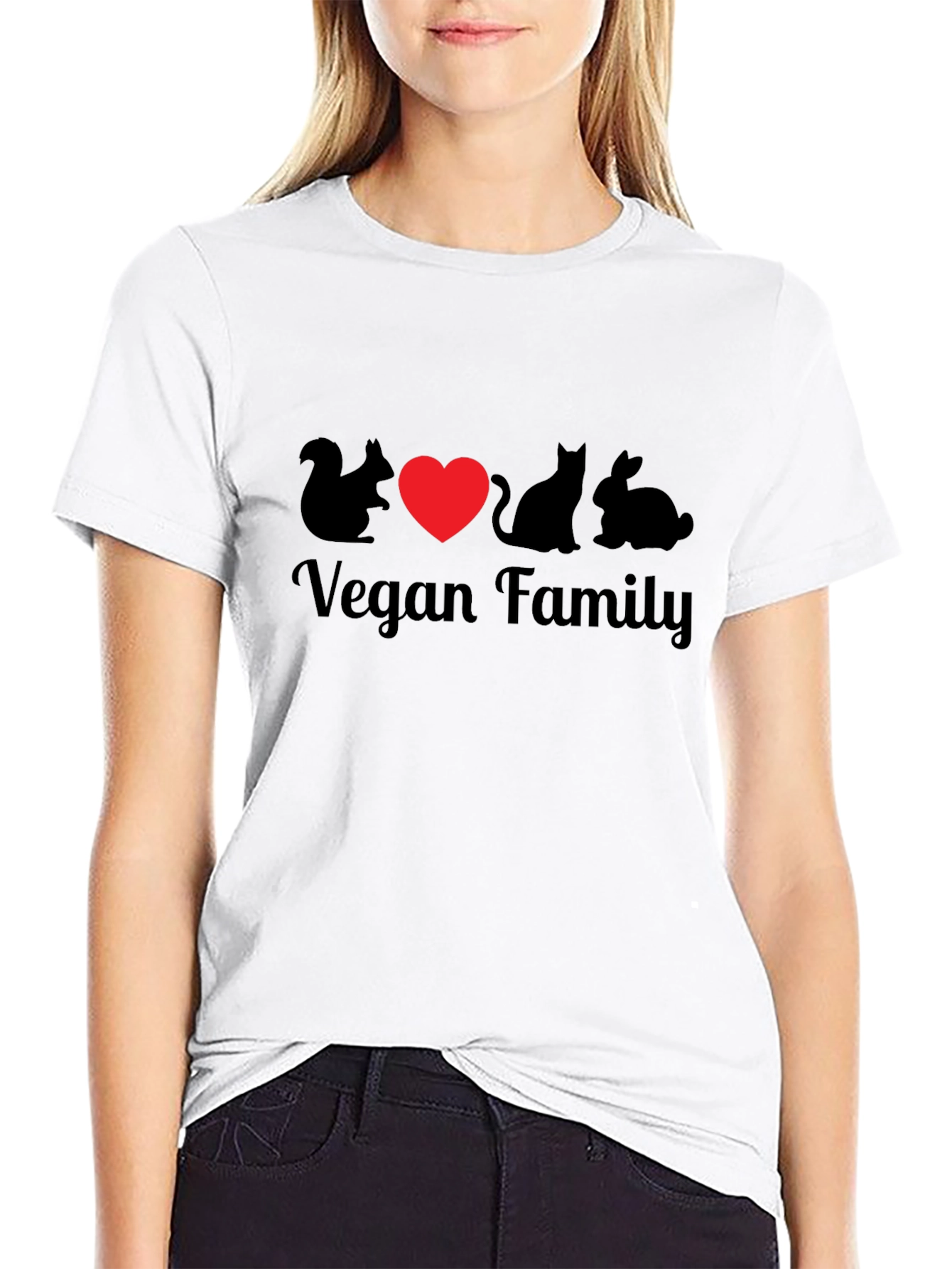 Vegan Family Graphic T-Shirt - Animal Lover Tee