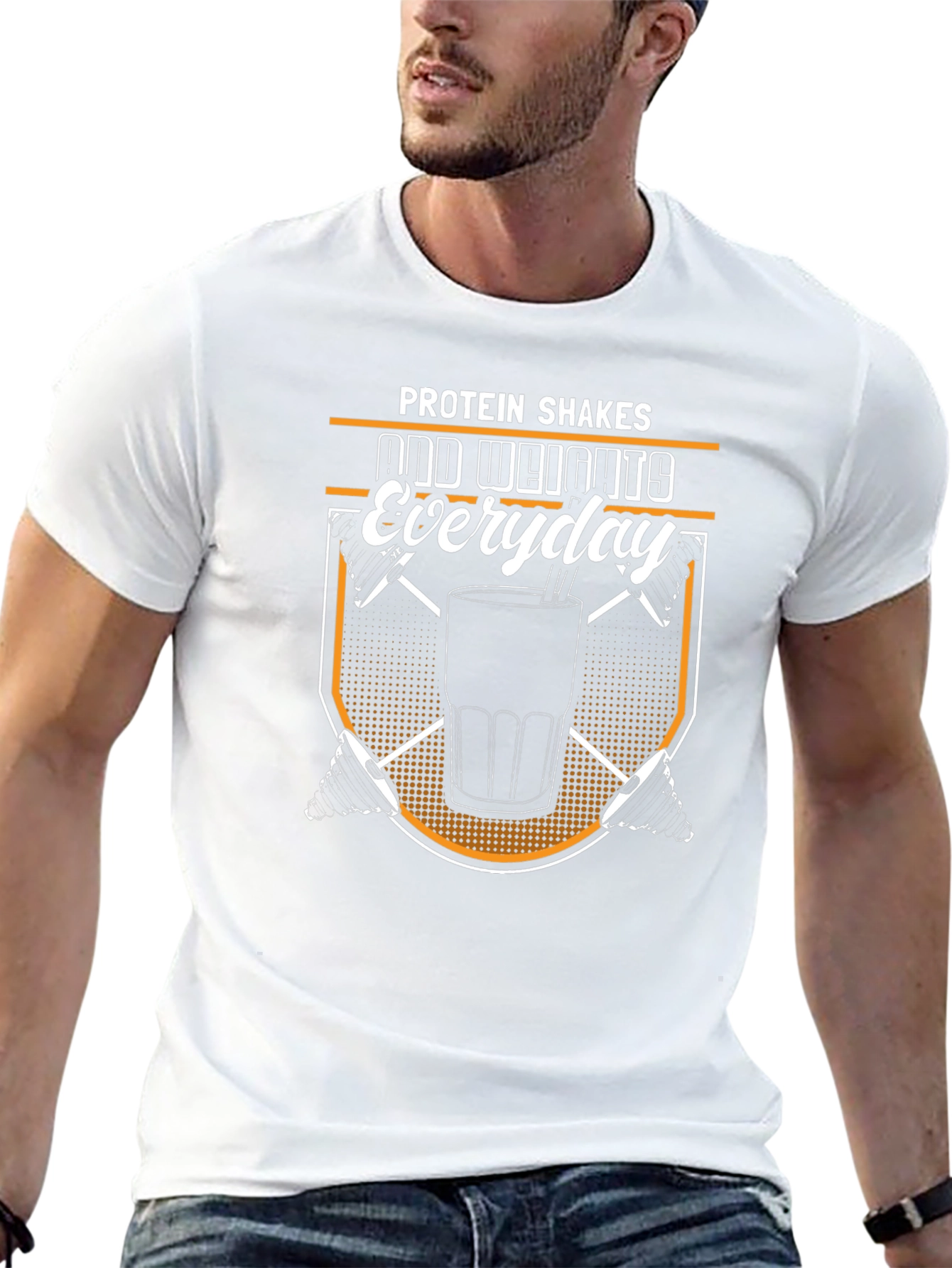 Protein Shakes and Weights Everyday Black T-Shirt