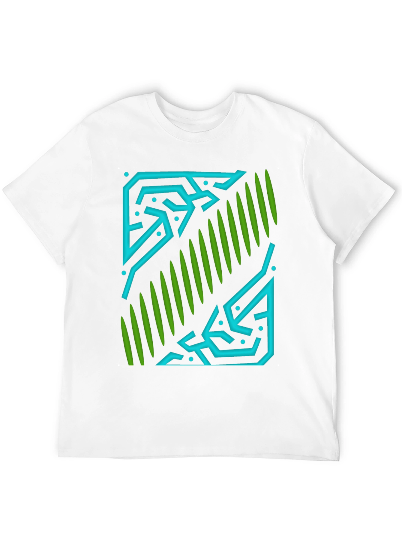 Abstract Geometric Graphic Print Black T-Shirt