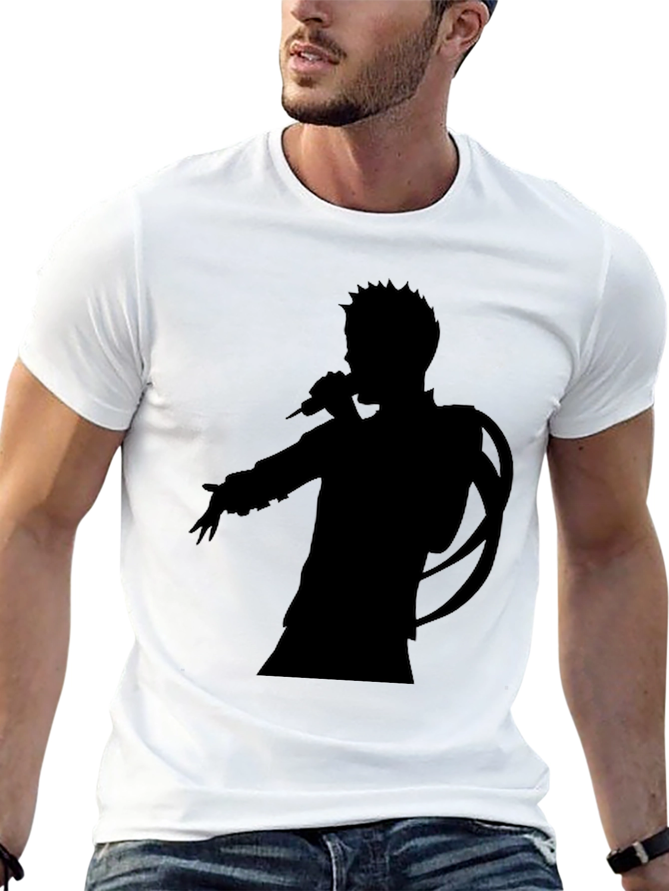 Silhouette Singer Graphic Tee - Unisex Black T-Shirt