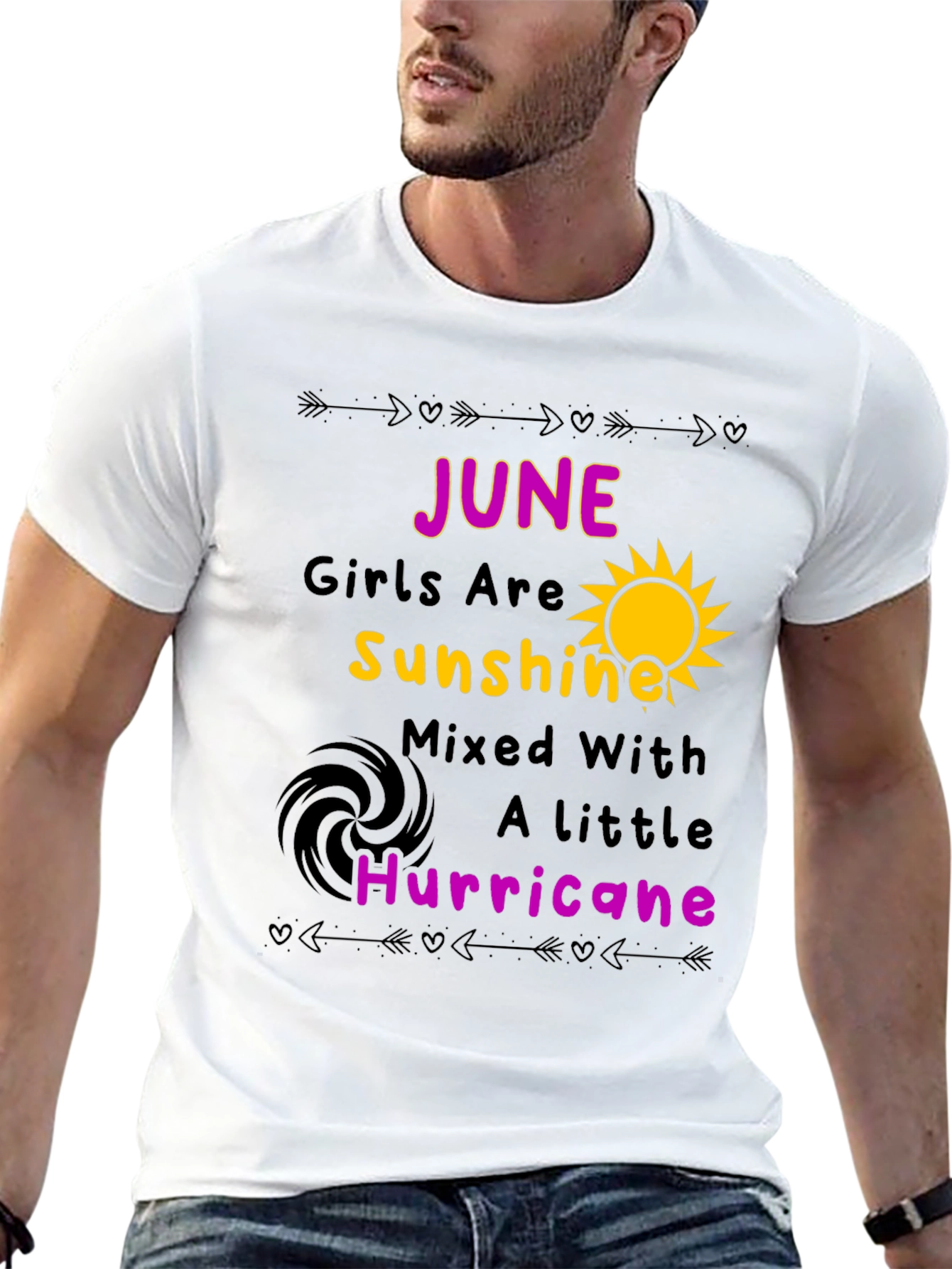 June Girl Sunshine Hurricane Black T-Shirt