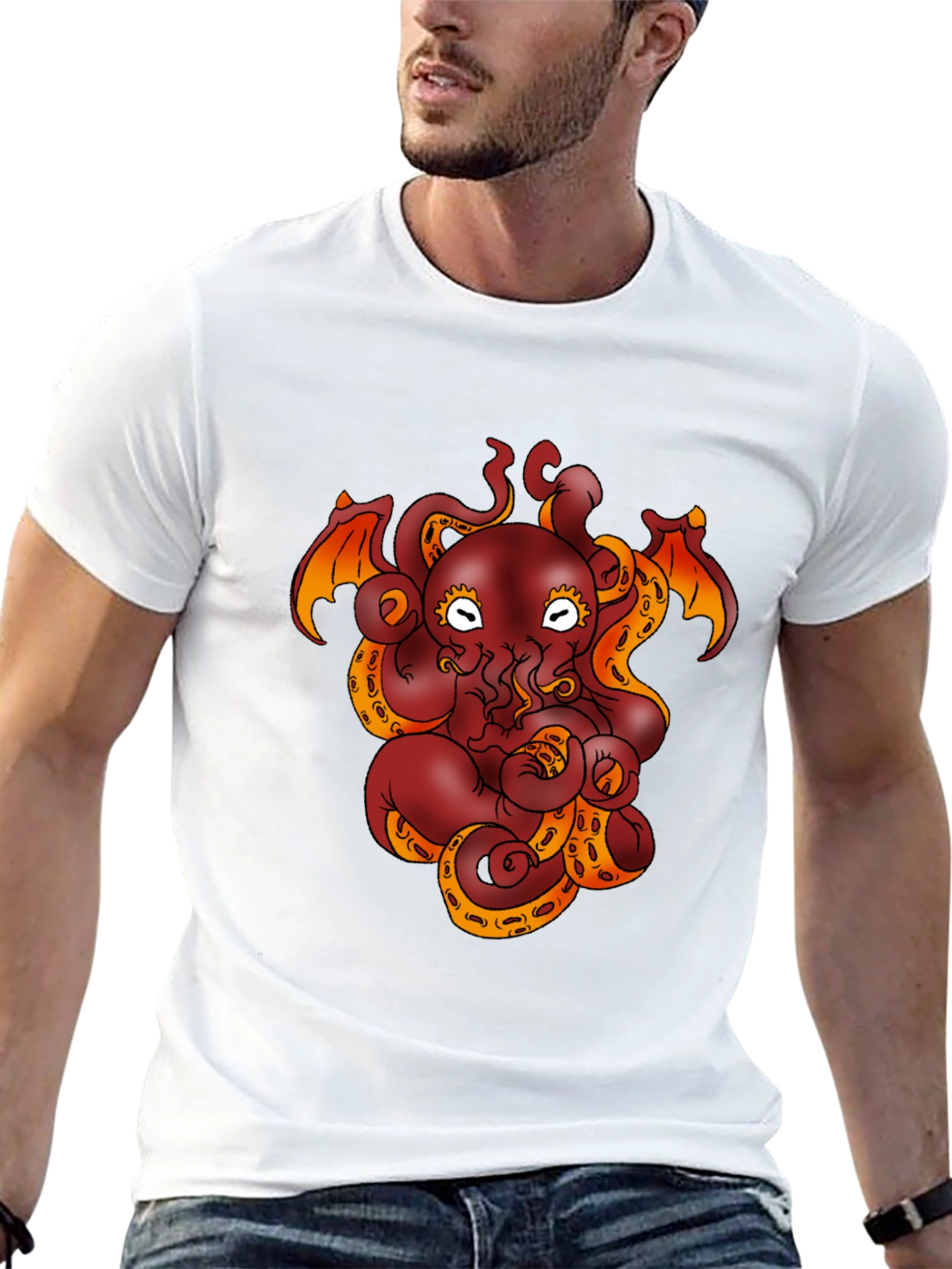 Cthulhu Octopus Graphic Tee - Black