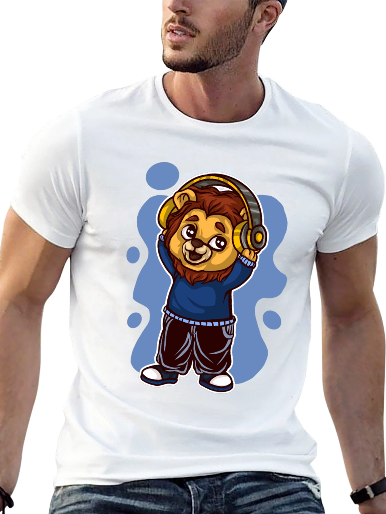 Cool Lion Cartoon Graphic Tee