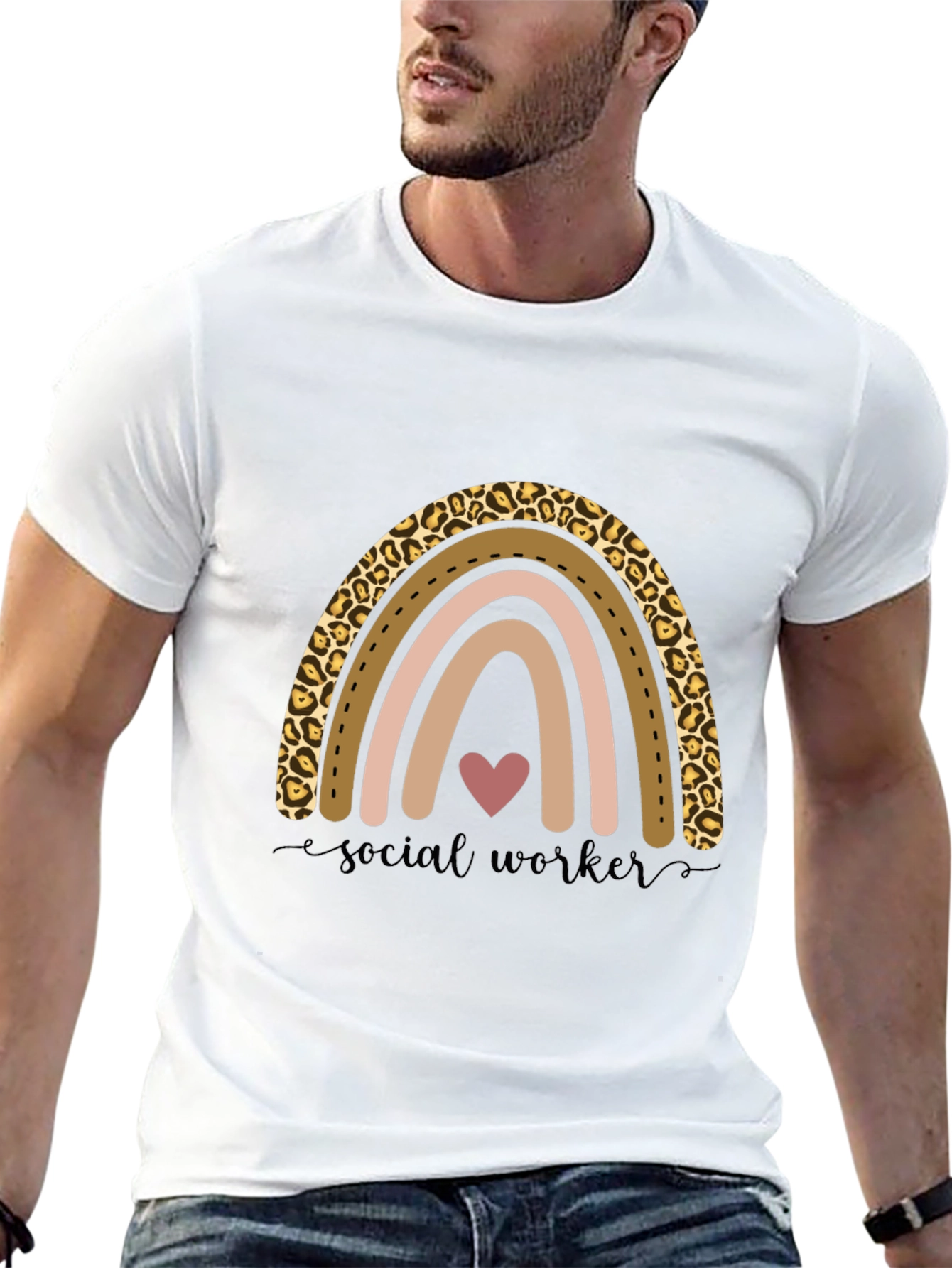 Social Worker Rainbow Graphic Tee