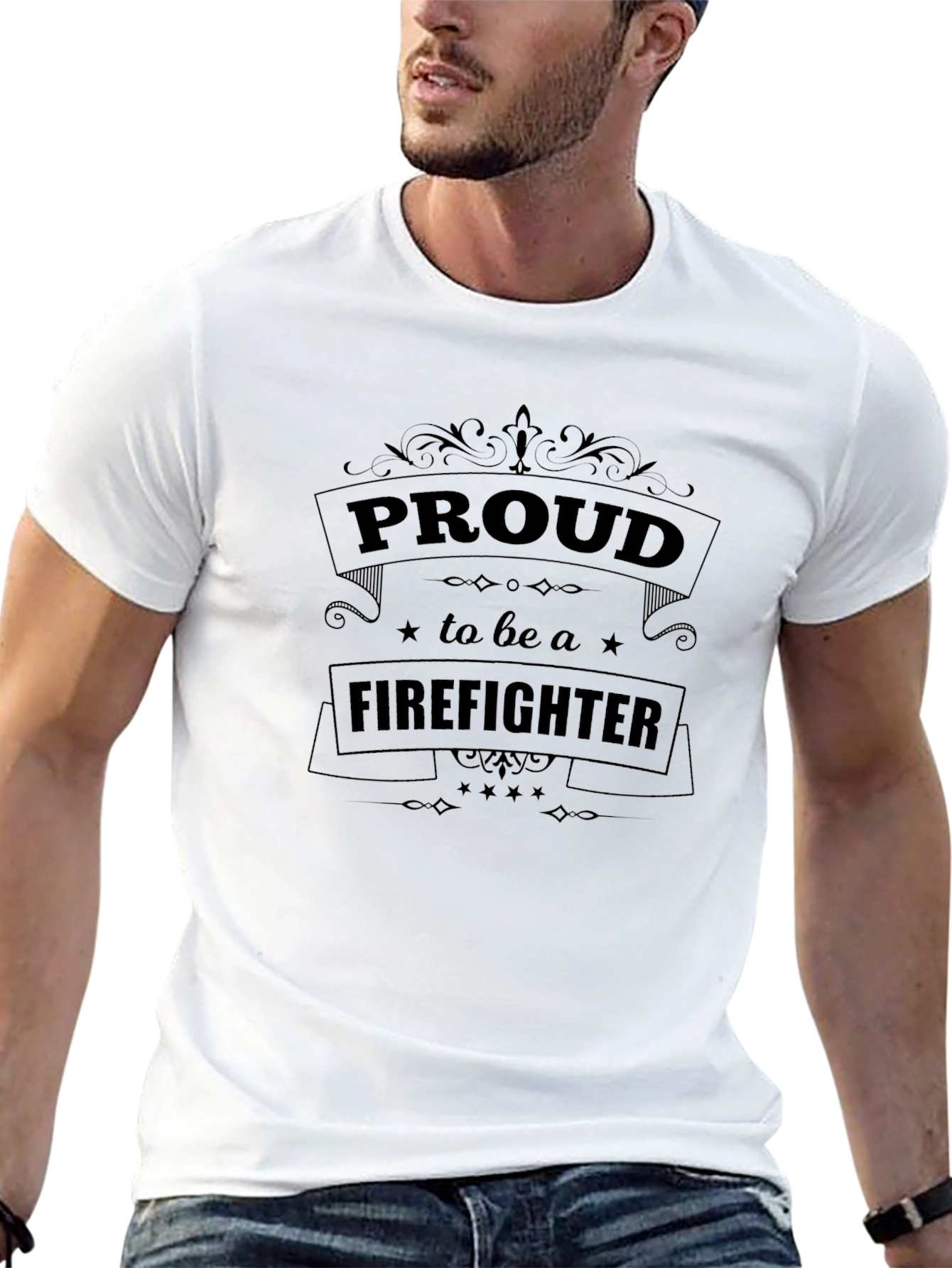 Proud Firefighter Black T-Shirt