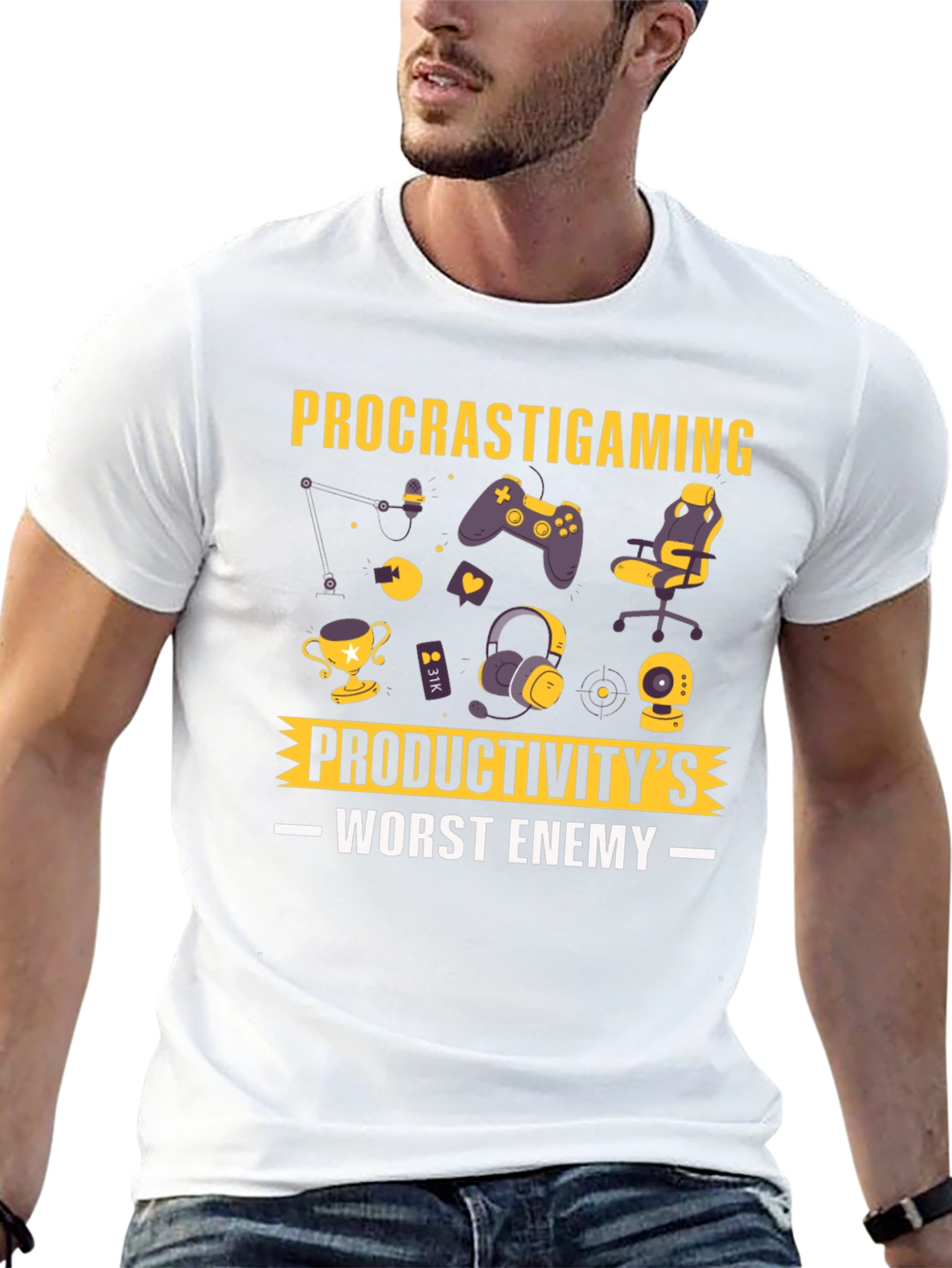 Procrastigaming T-Shirt: Productivitys Worst Enemy!