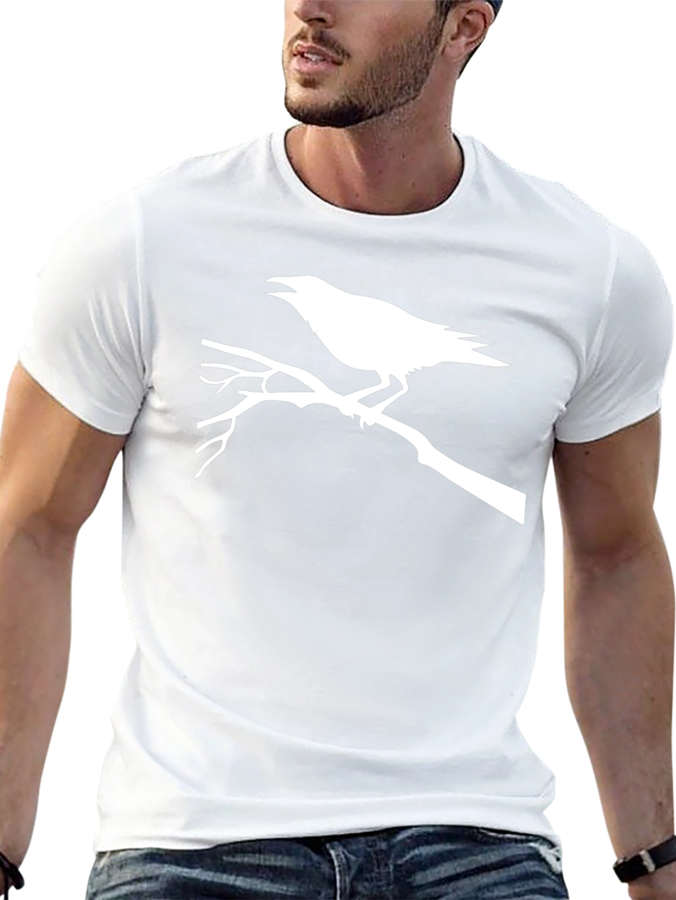 Raven Branch Graphic Tee - Black Casual T-Shirt