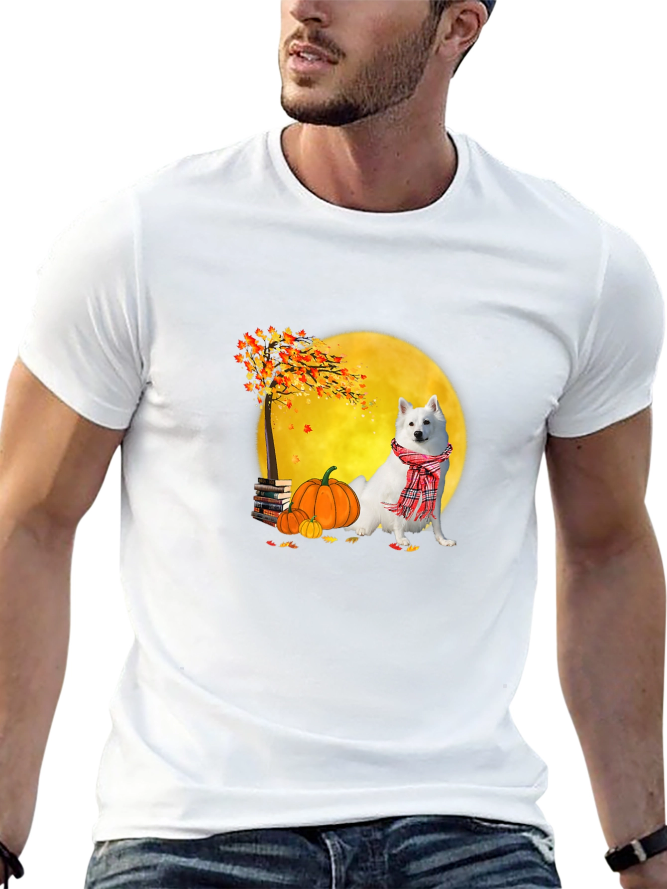 Fall Dog Graphic Tee - Spooky Season Shirt