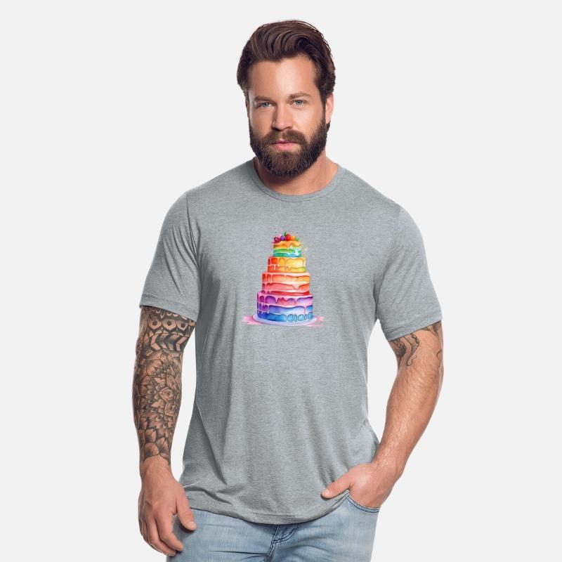 Pride, Rainbow Watercolor Cake Sweatshirt, Colorfu