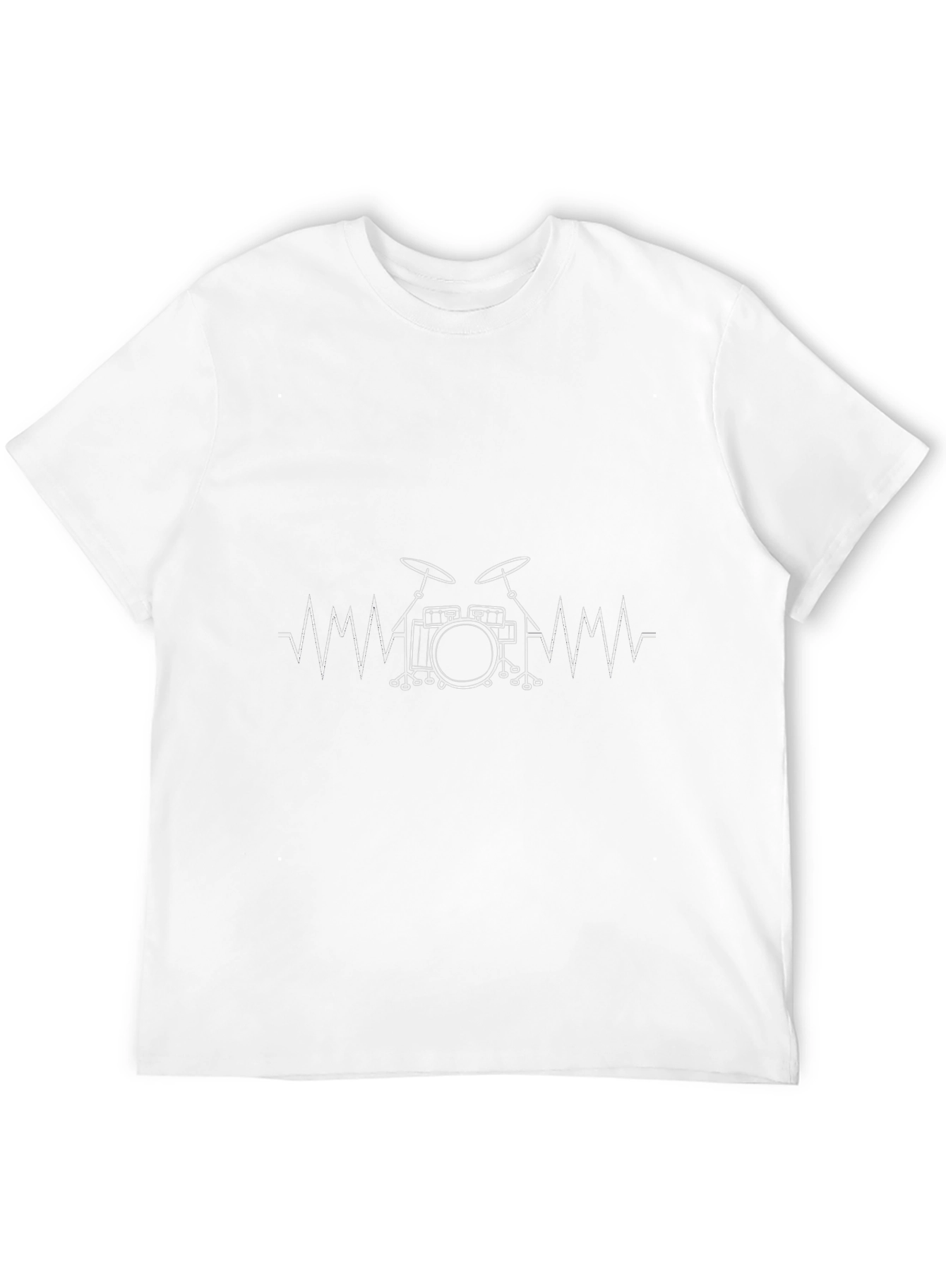 Drum Heartbeat Graphic Tee - Black Cotton T-Shirt