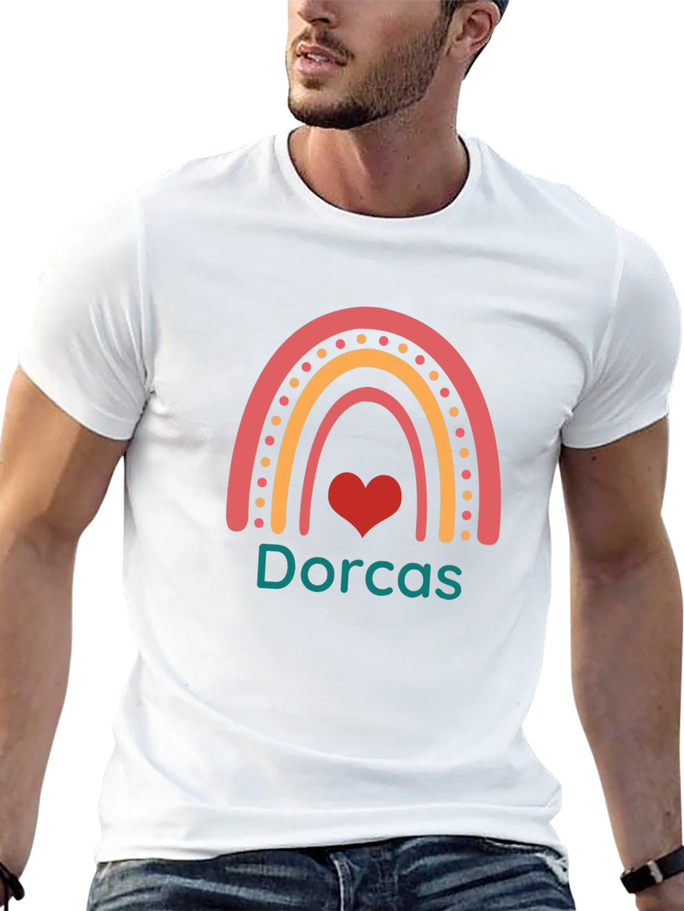 Dorcas Rainbow Heart Graphic Tee - Black