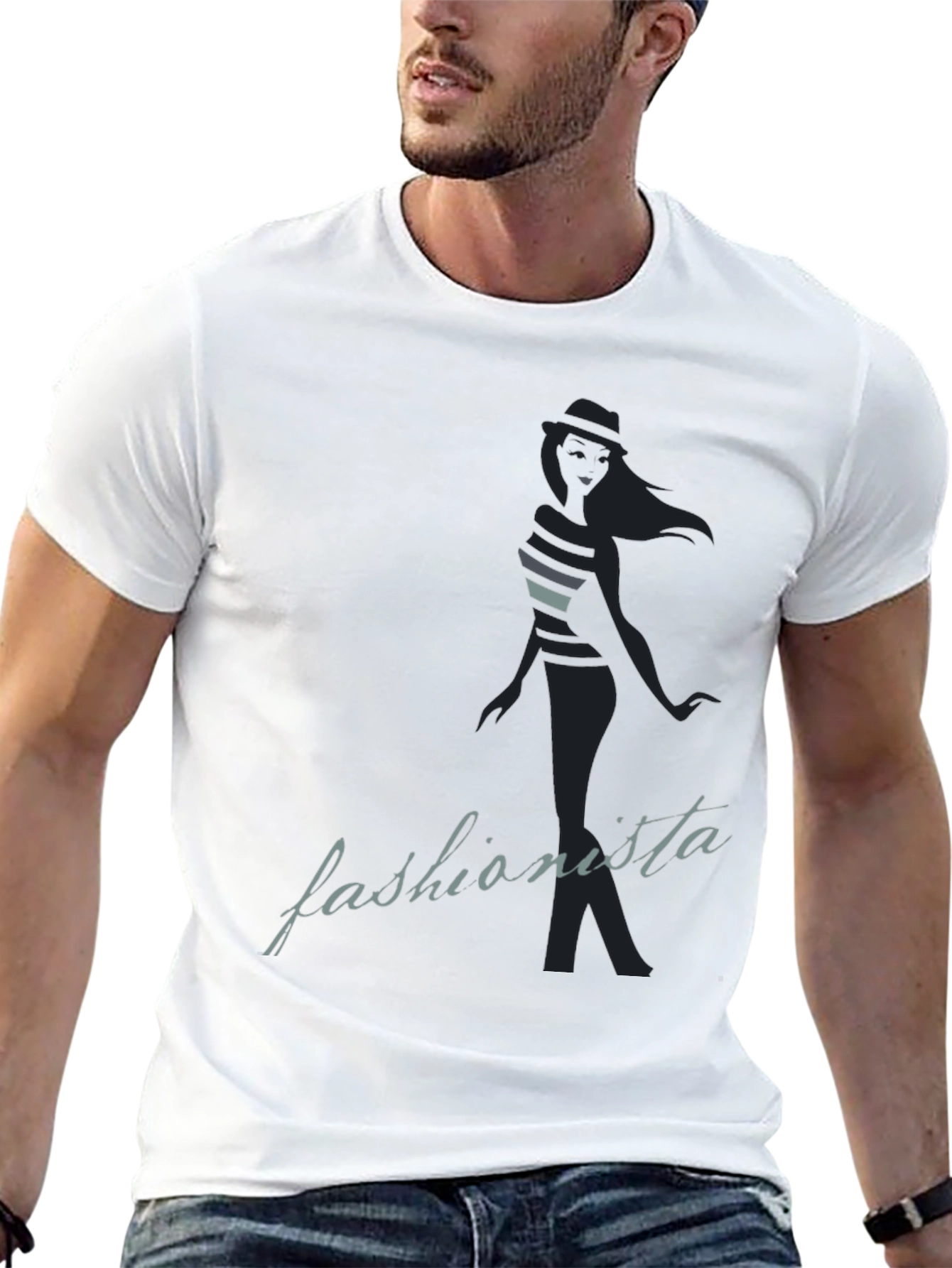 Fashionista Graphic Tee - Stylish Black T-Shirt