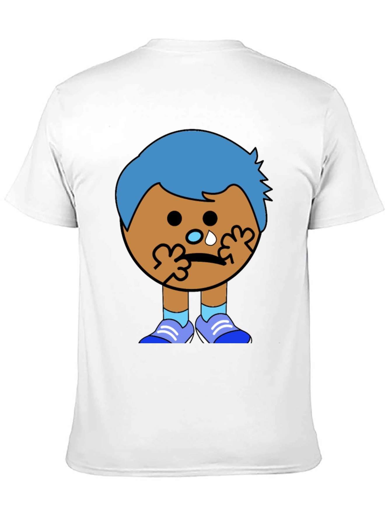 Crying Cartoon Character Graphic T-Shirt